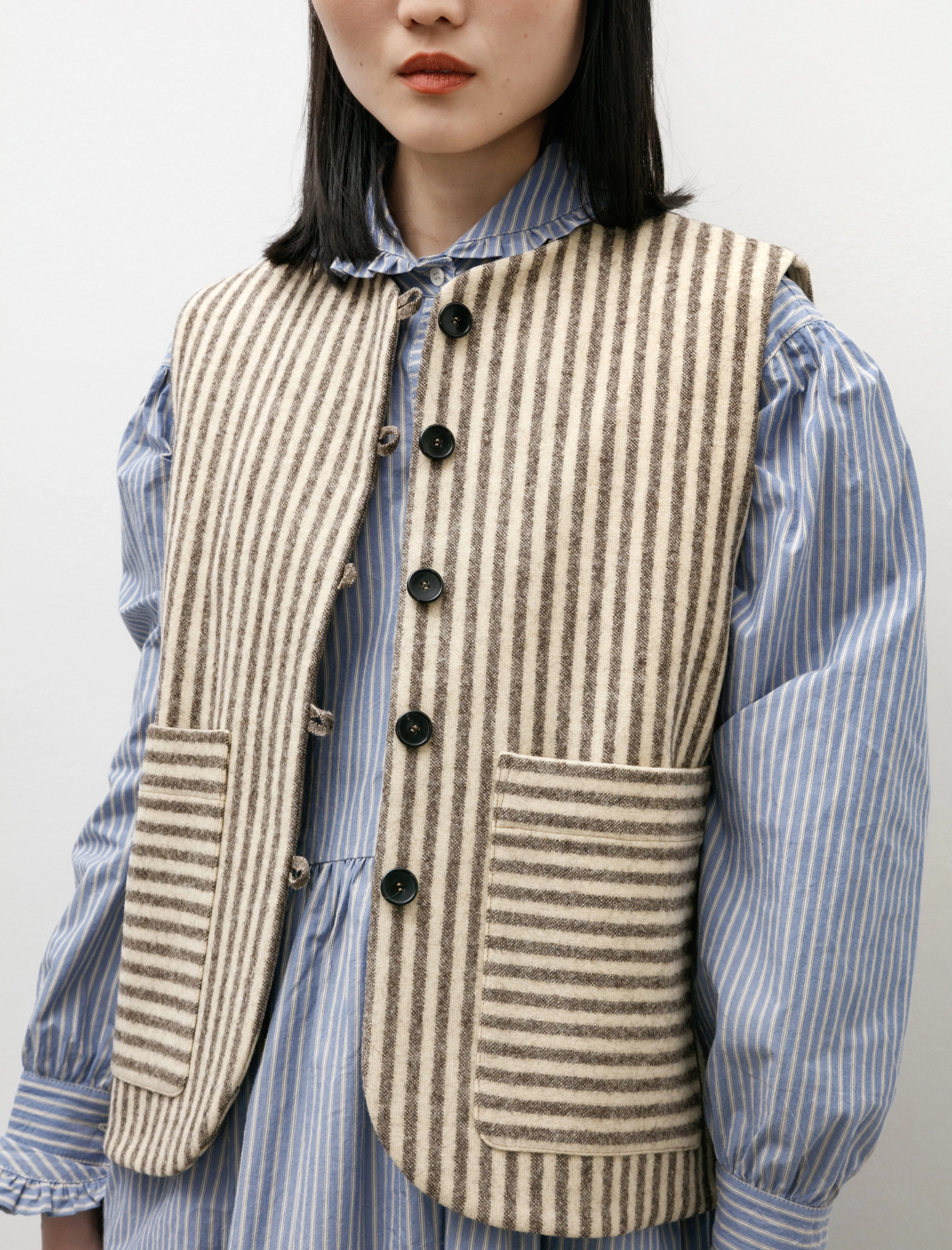 Portugese Striped Wool Imogen Vest sold by SHOP NEIGHBOR product image thumbnail 3