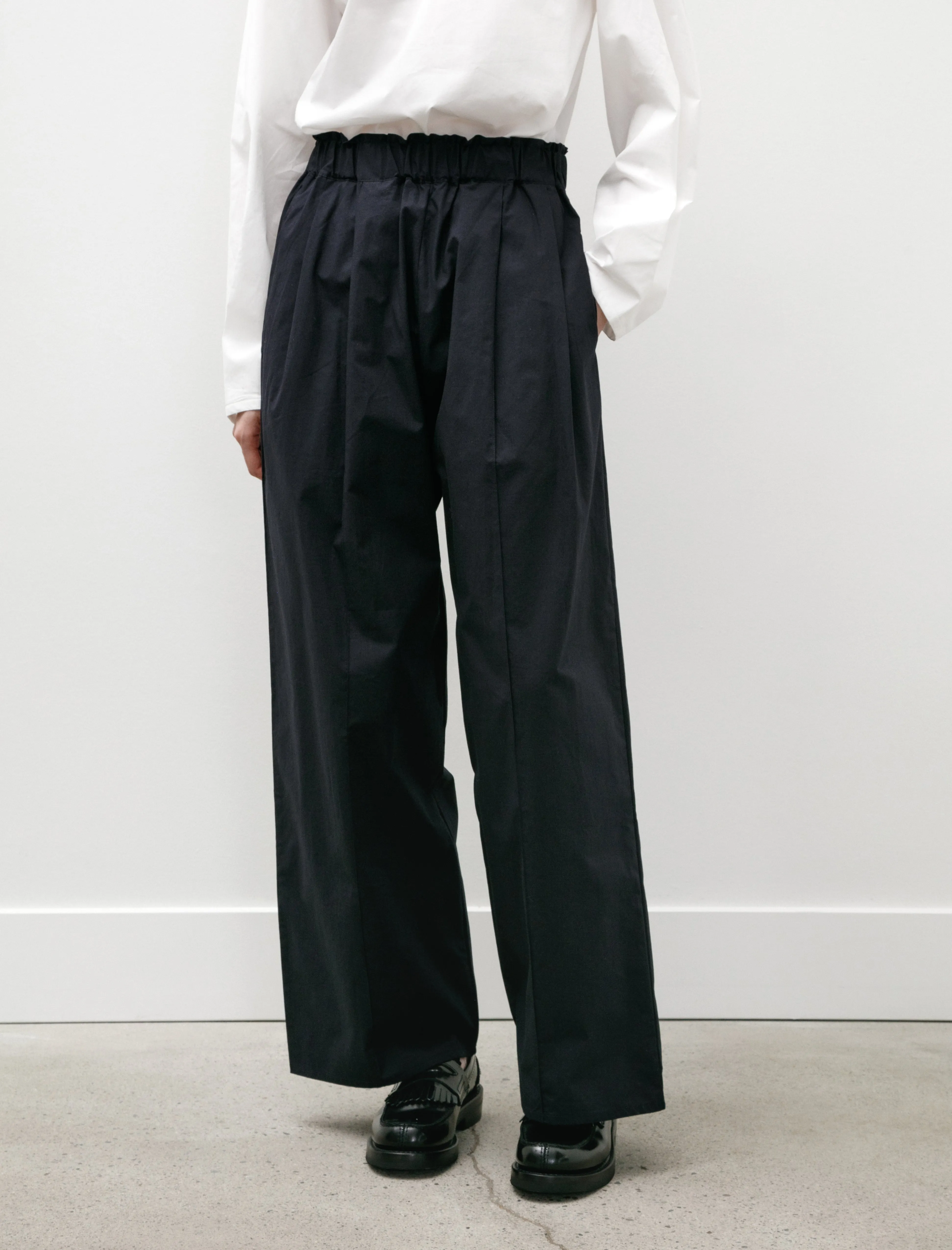 Luce Trousers Pintuck Navy Poplin sold by SHOP NEIGHBOR product image thumbnail 2
