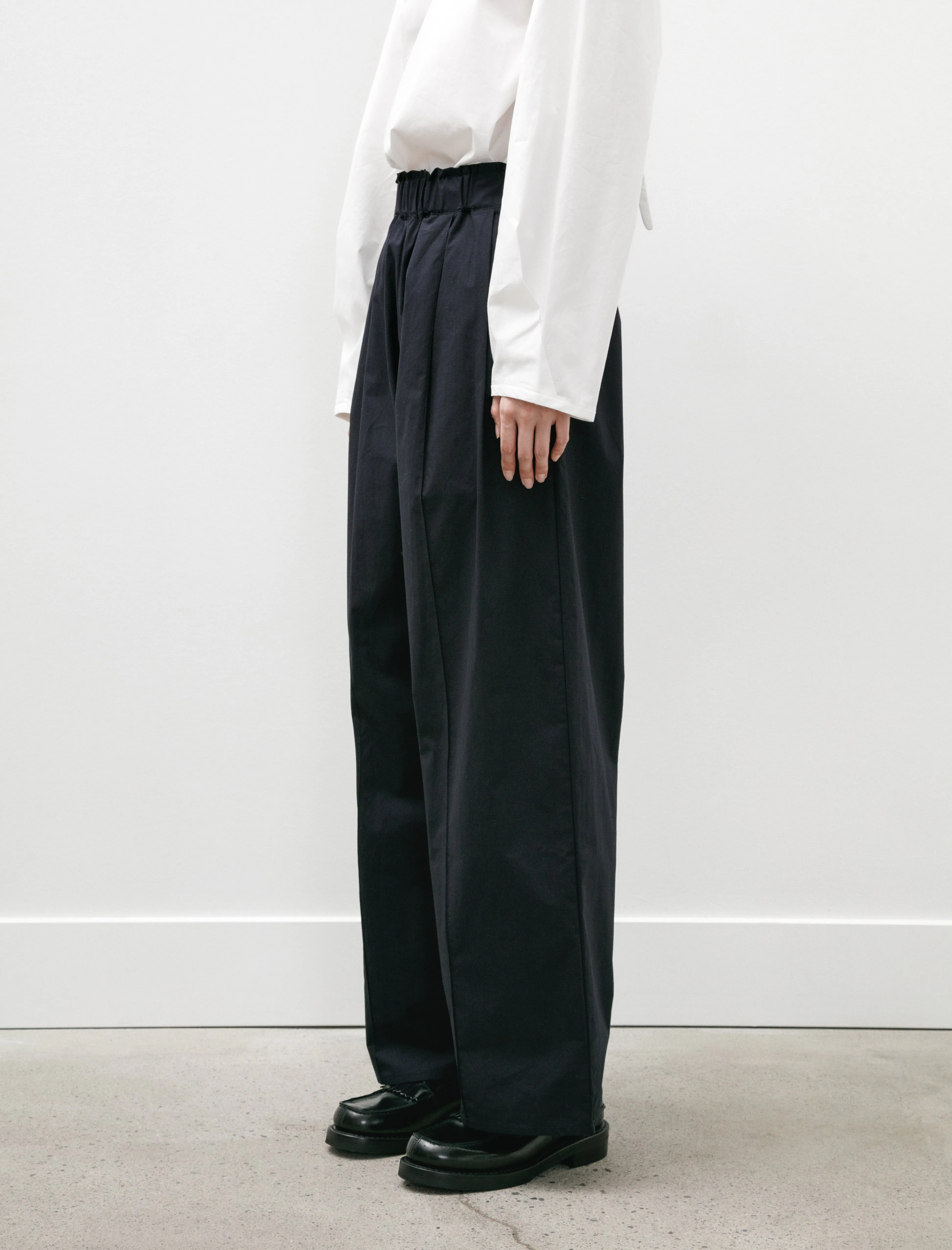 Luce Trousers Pintuck Navy Poplin sold by SHOP NEIGHBOR product image thumbnail 3