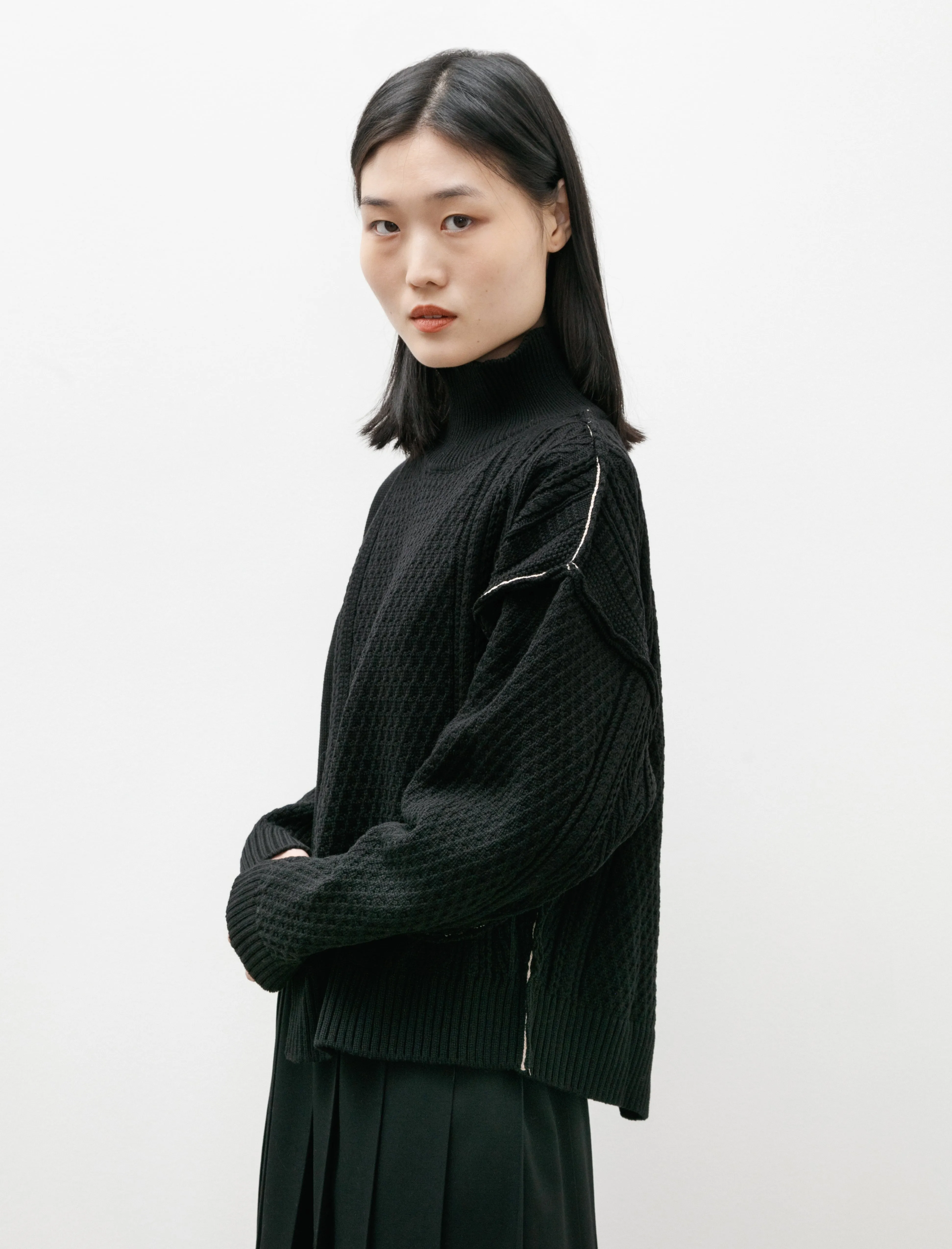 Aran Panel Short Knit Black sold by SHOP NEIGHBOR product image thumbnail 4