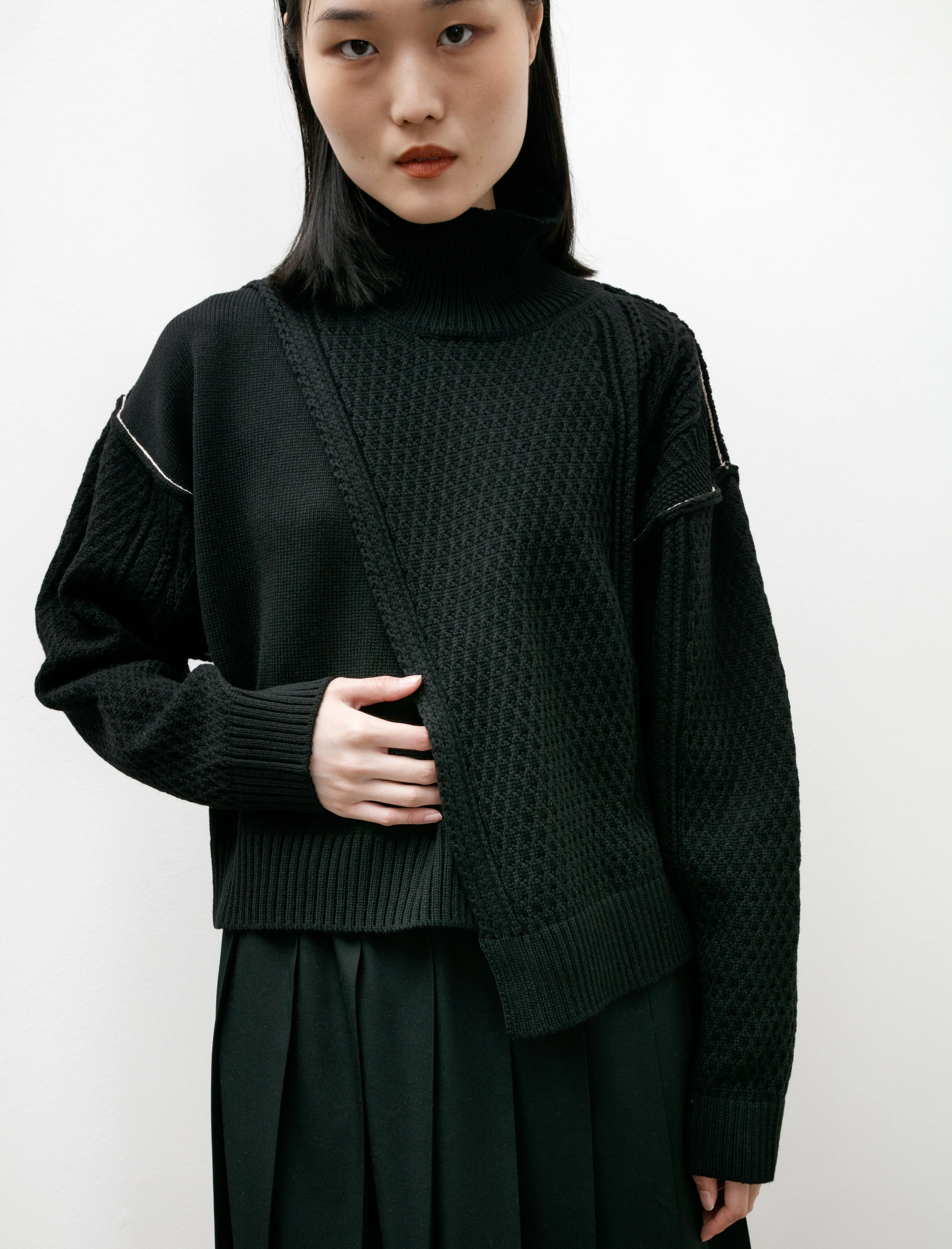 Aran Panel Short Knit Black sold by SHOP NEIGHBOR product image thumbnail 3