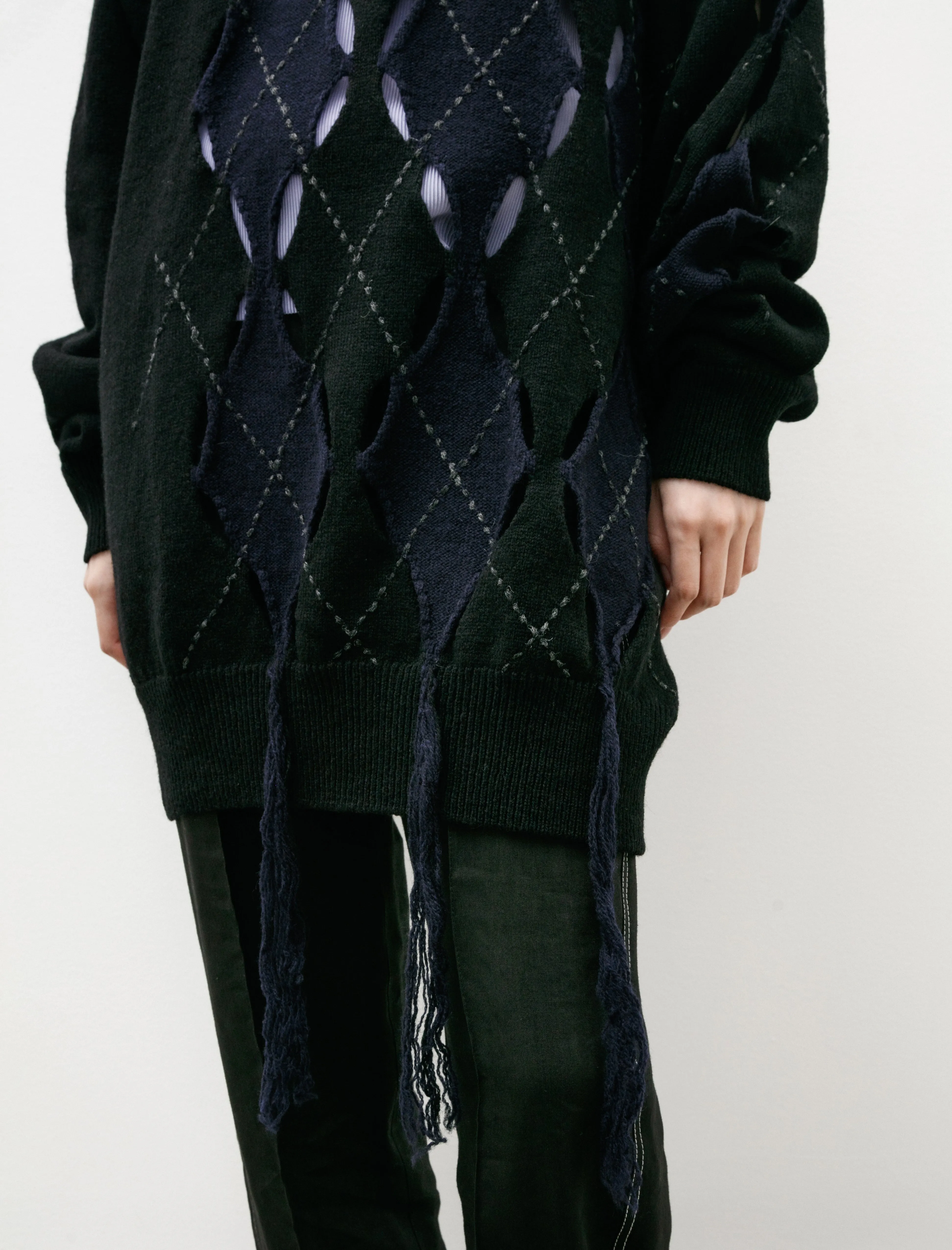 Irregular Argyle Oversized Knit Black sold by SHOP NEIGHBOR product image thumbnail 3