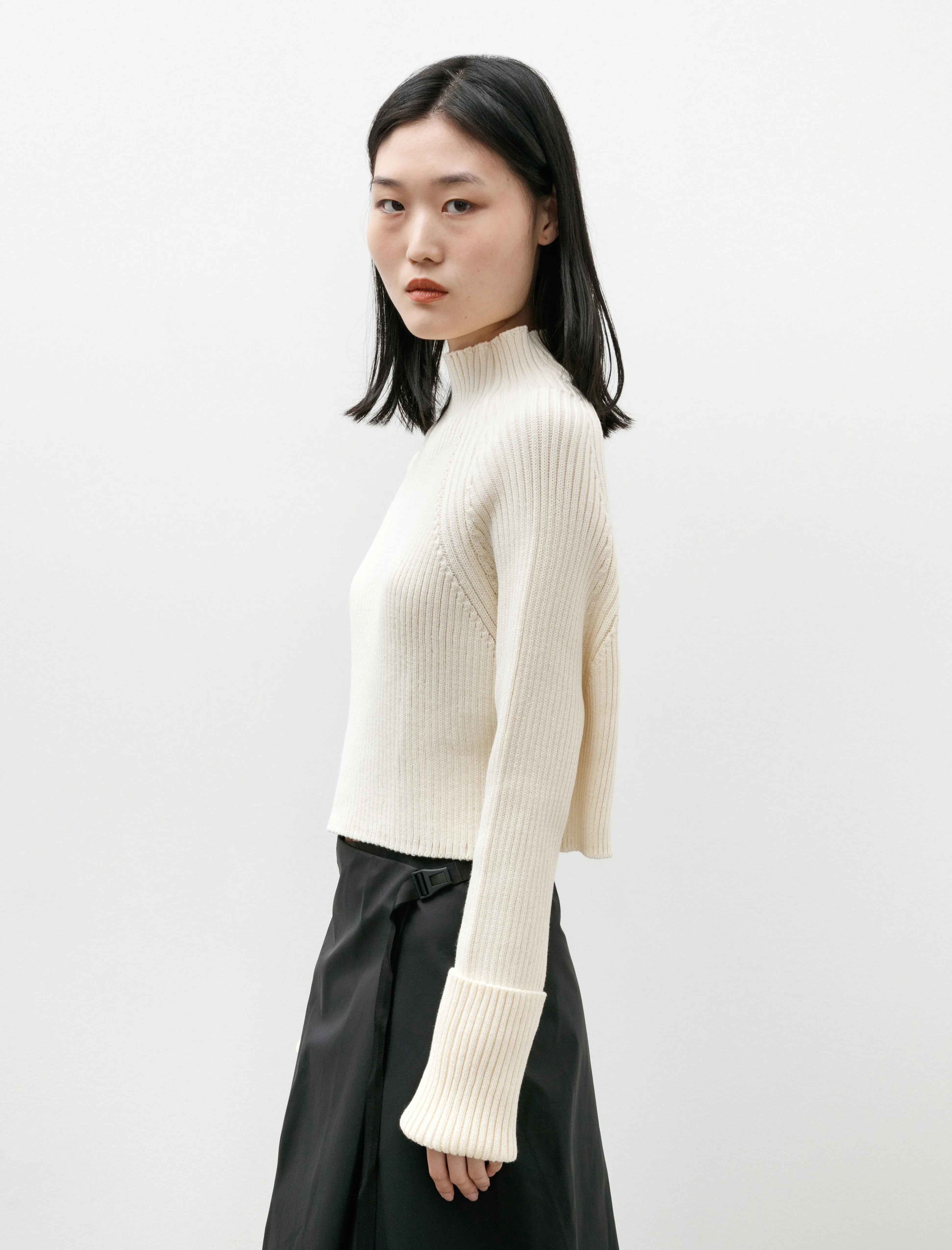 Wool Cotton Tight Round Neck Knit Off White sold by SHOP NEIGHBOR product image thumbnail 4