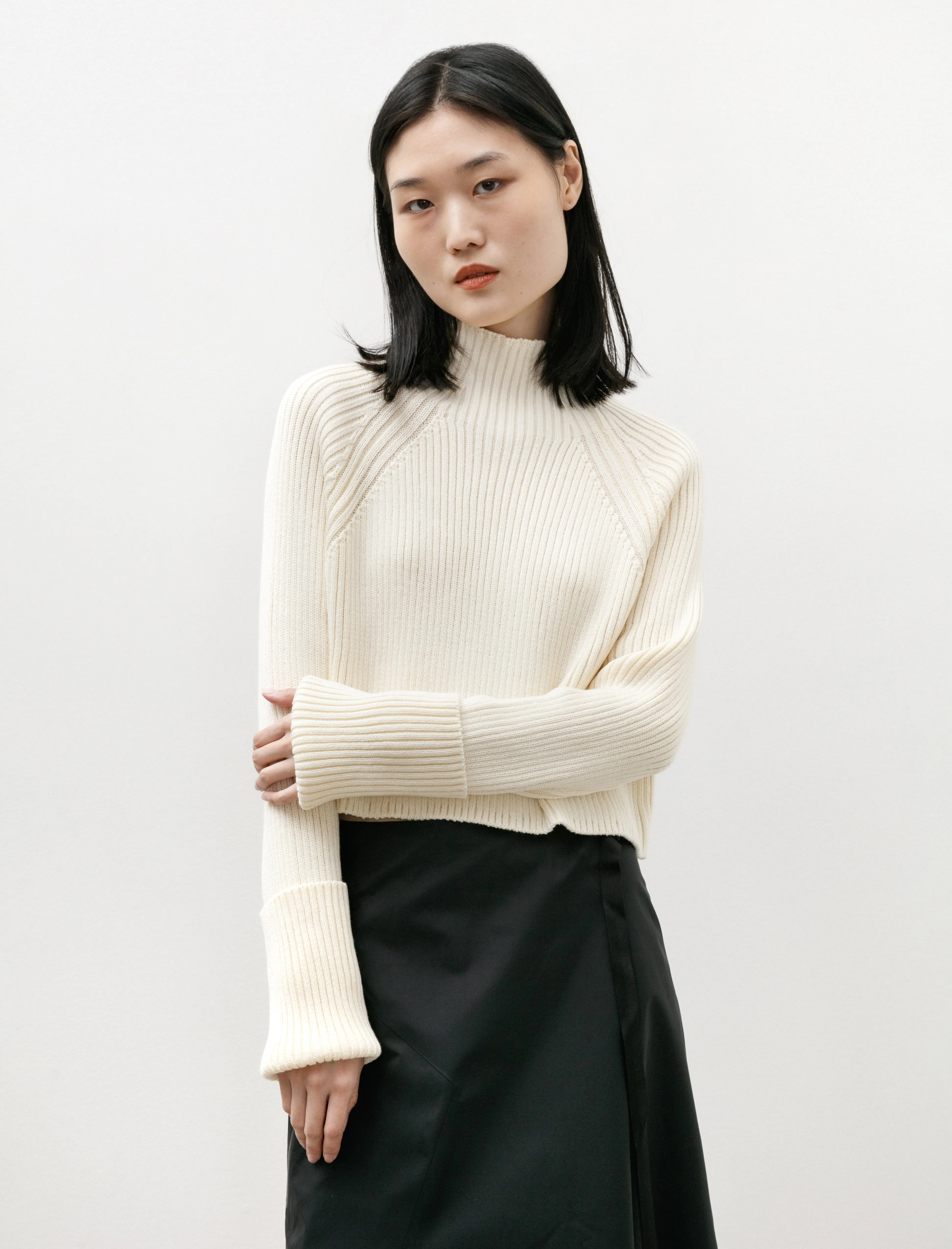Wool Cotton Tight Round Neck Knit Off White sold by SHOP NEIGHBOR
