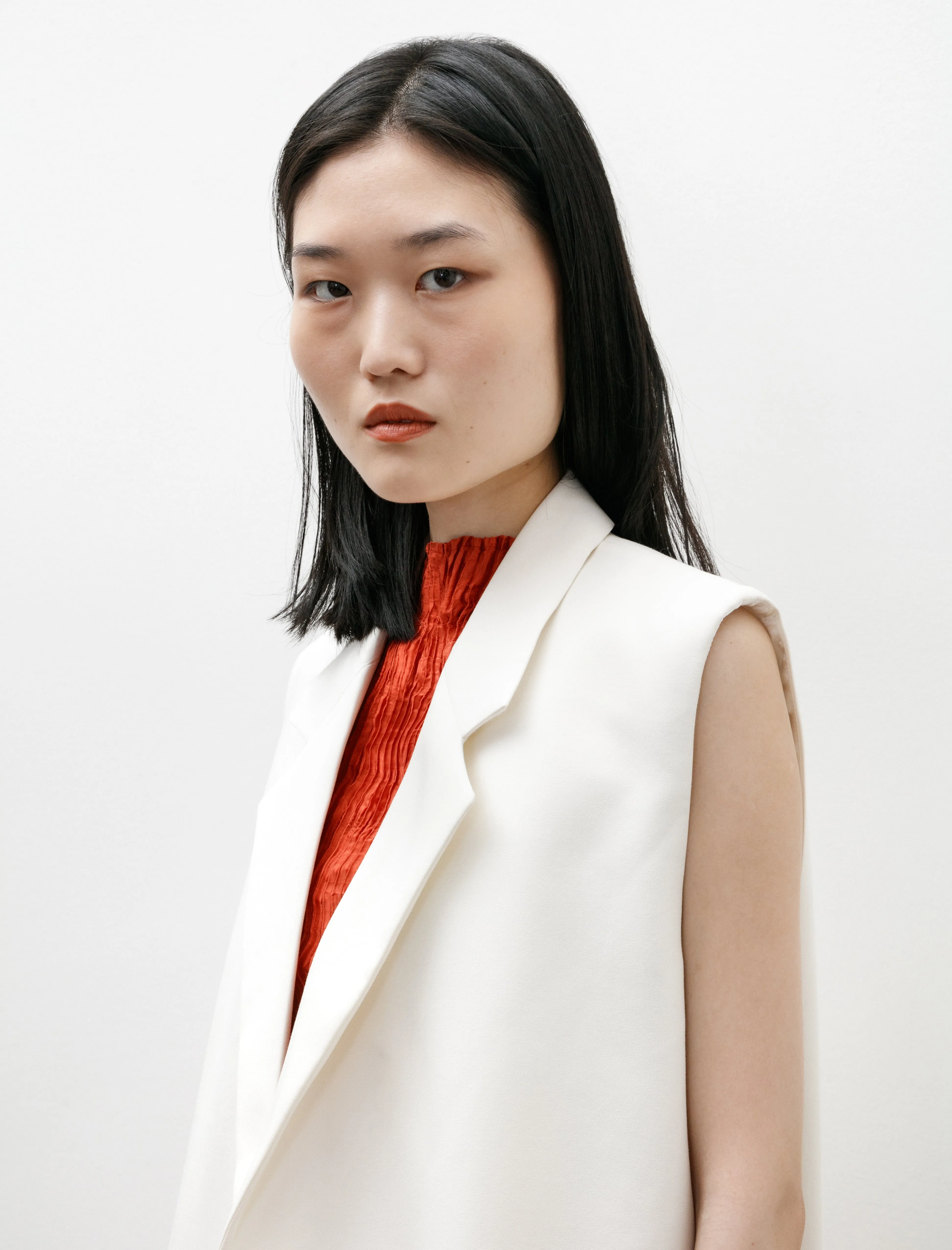 Sleeveless Grain de Poudre Coat Off White sold by SHOP NEIGHBOR product image thumbnail 4