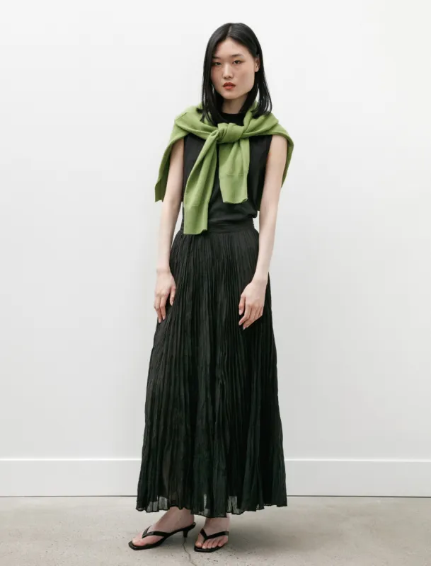 Crinkled Plissé Skirt Black made by SHOP NEIGHBOR