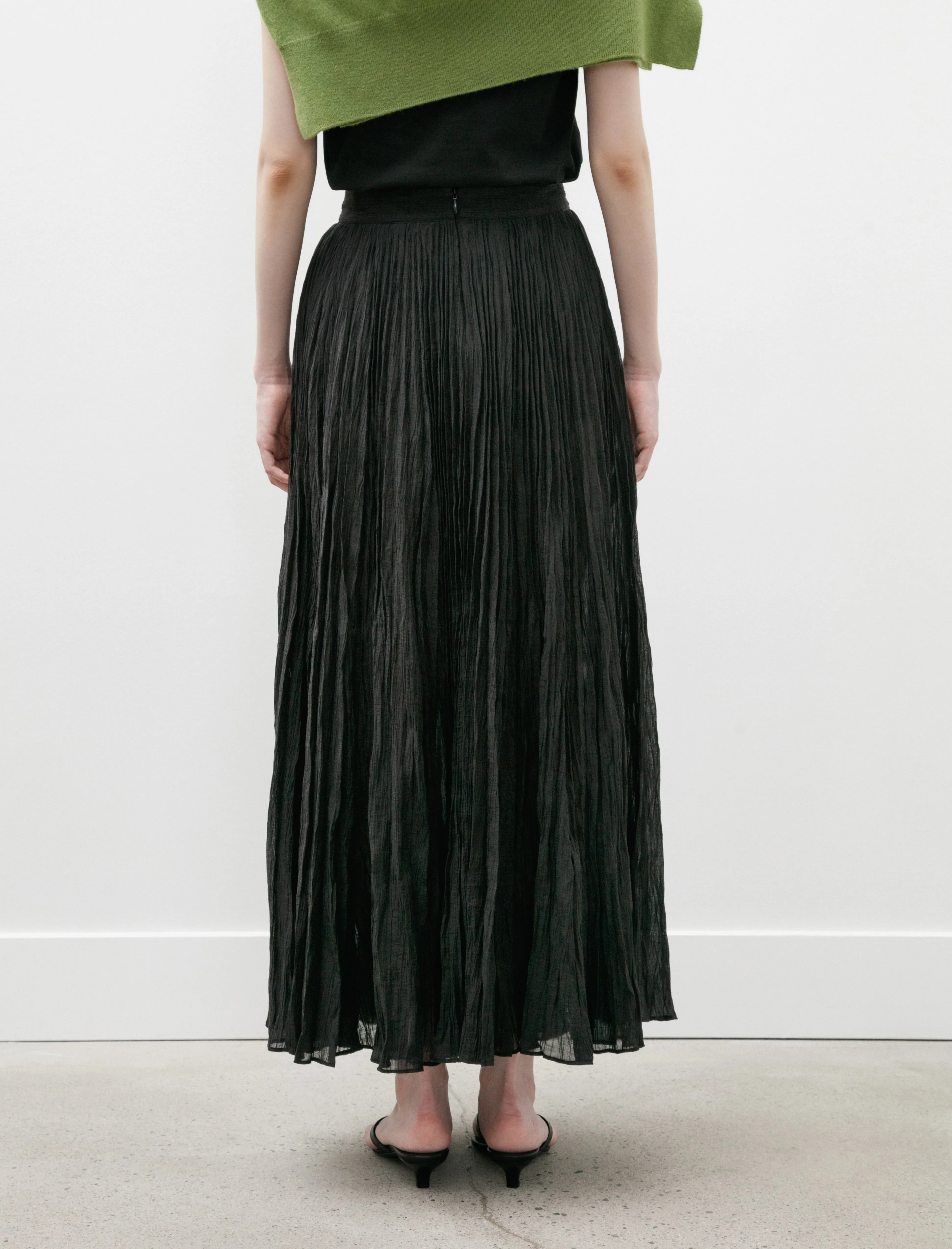 Crinkled Plissé Skirt Black sold by SHOP NEIGHBOR product image thumbnail 4