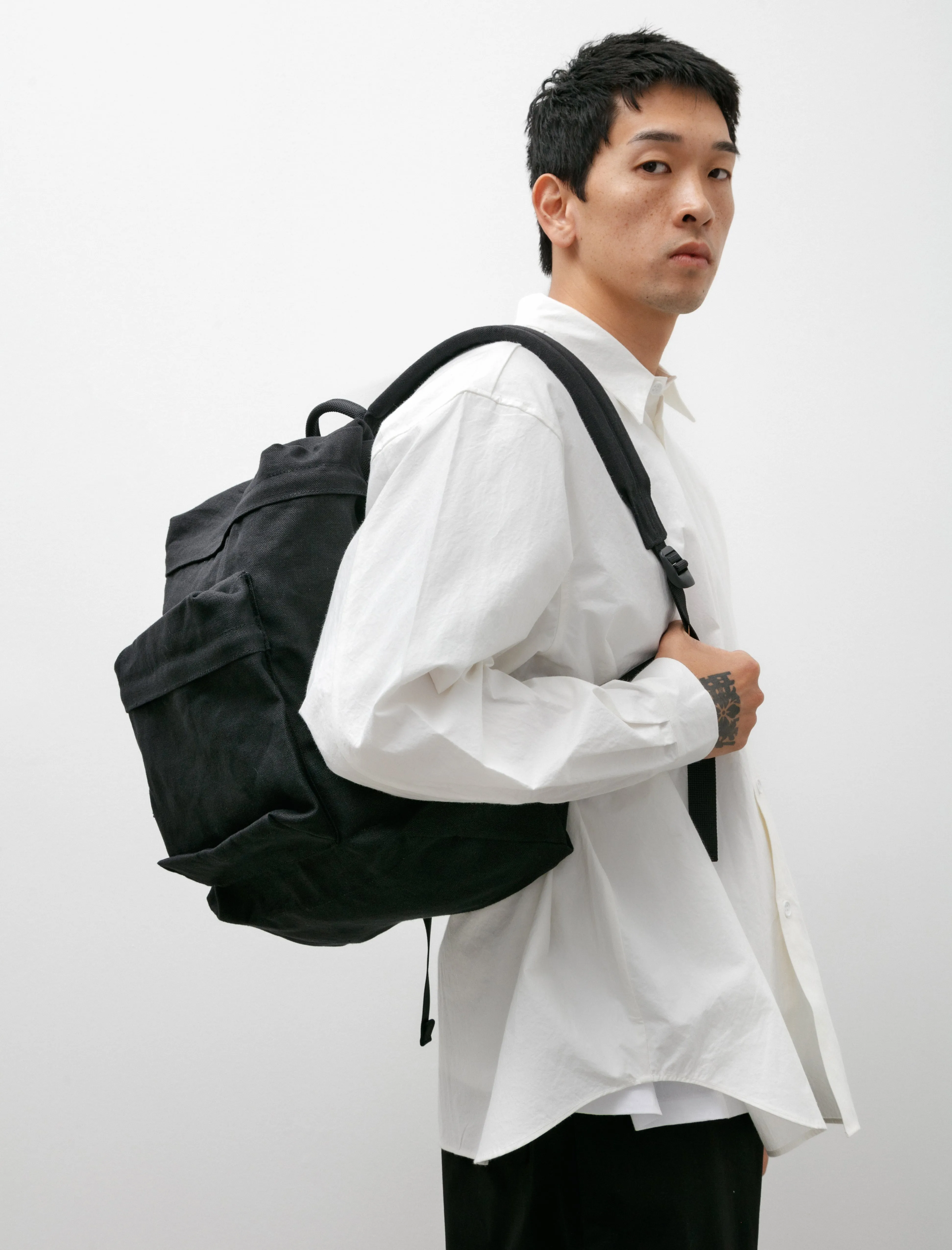 Linen Backpack TF Medium Black sold by SHOP NEIGHBOR