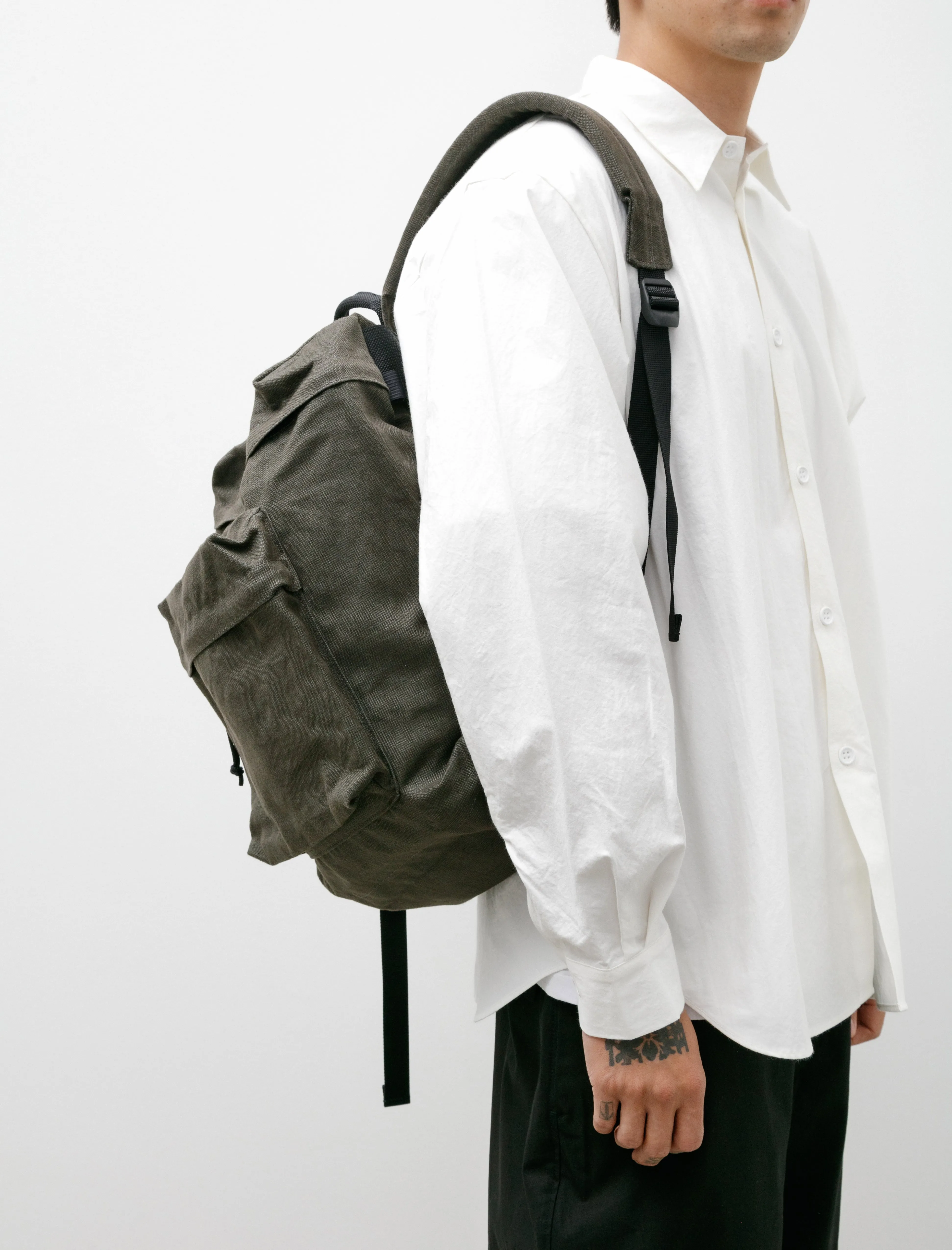 Linen Backpack TF Medium Khaki sold by SHOP NEIGHBOR product image thumbnail 2