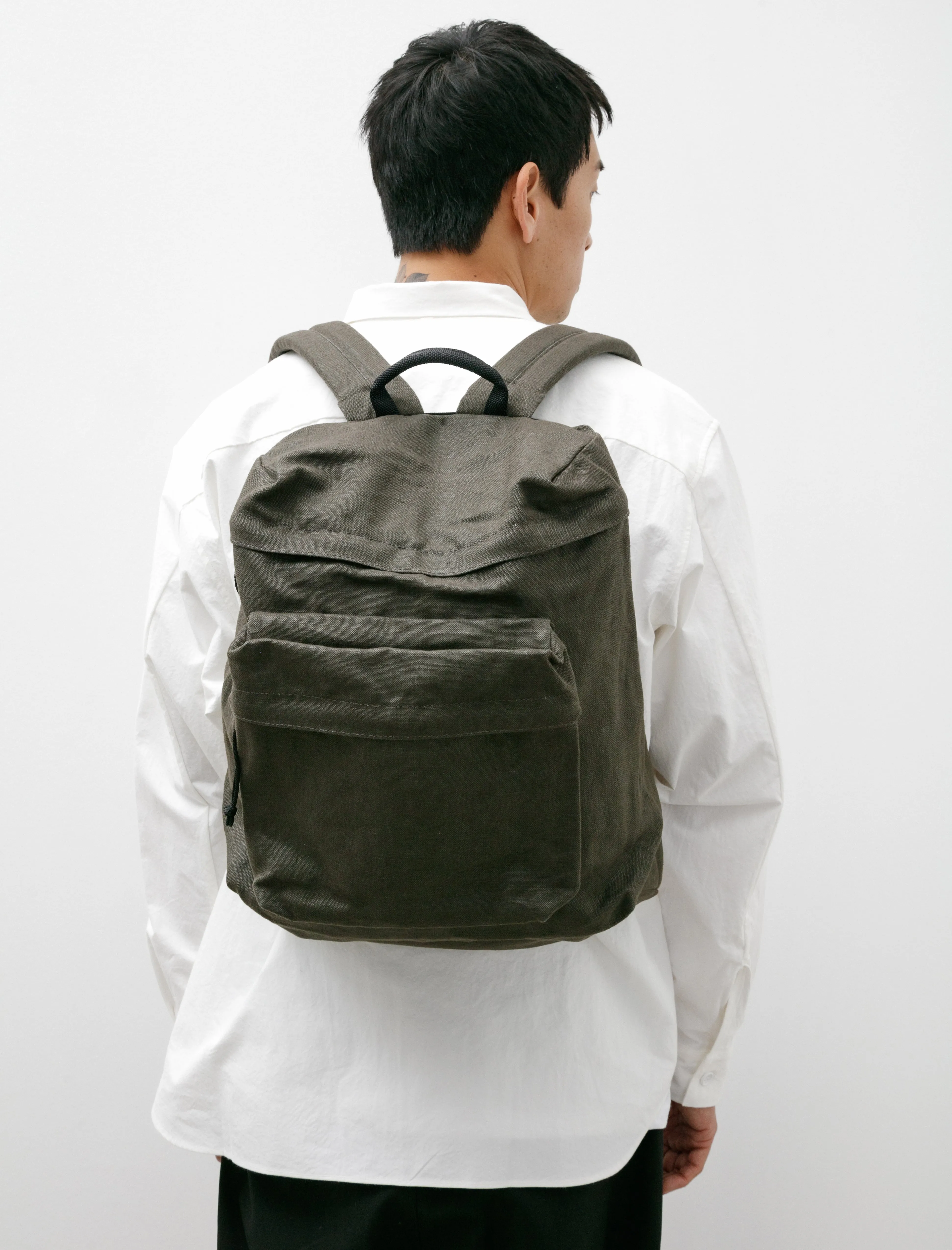 Linen Backpack TF Medium Khaki sold by SHOP NEIGHBOR
