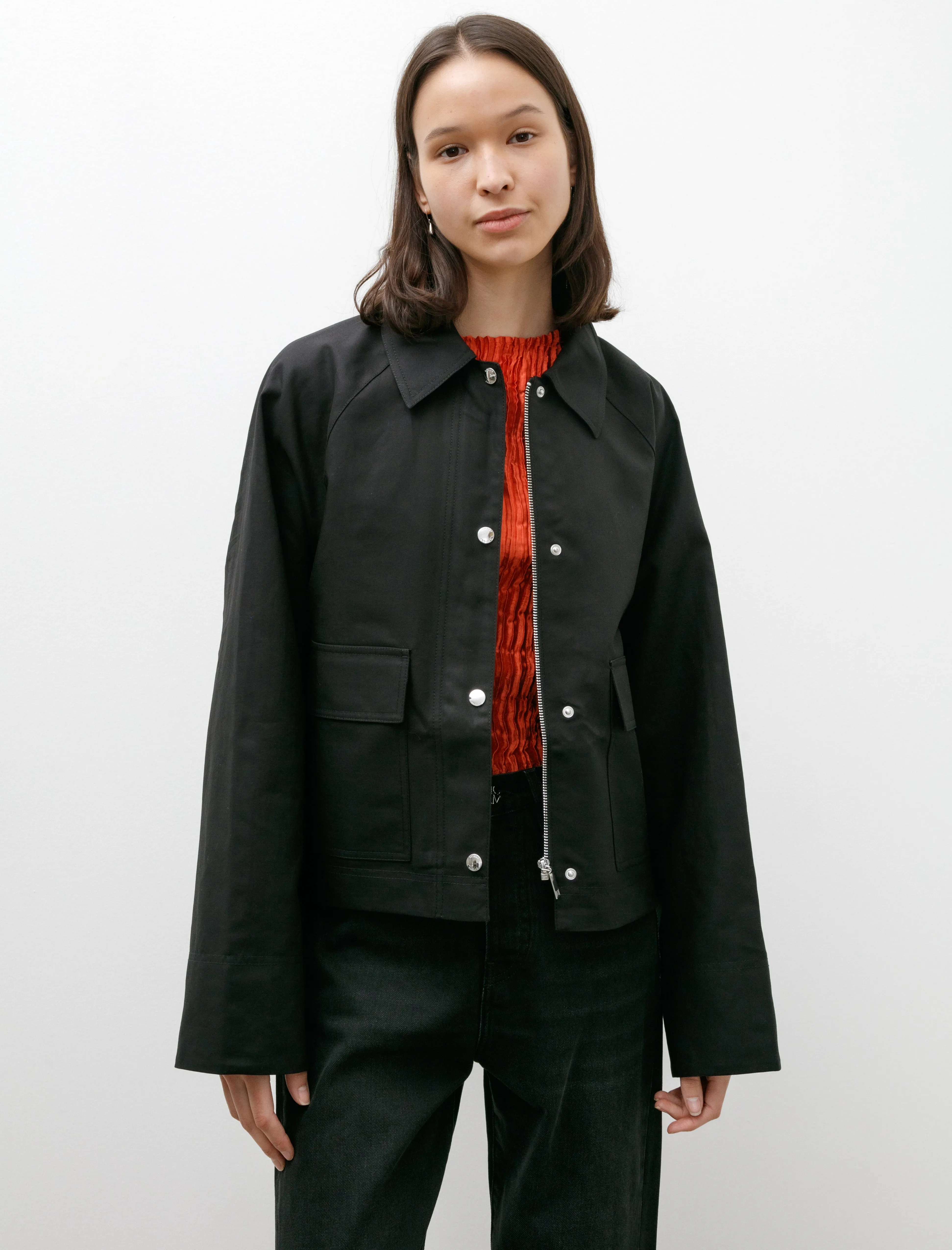 Cropped Cotton Jacket Black sold by SHOP NEIGHBOR