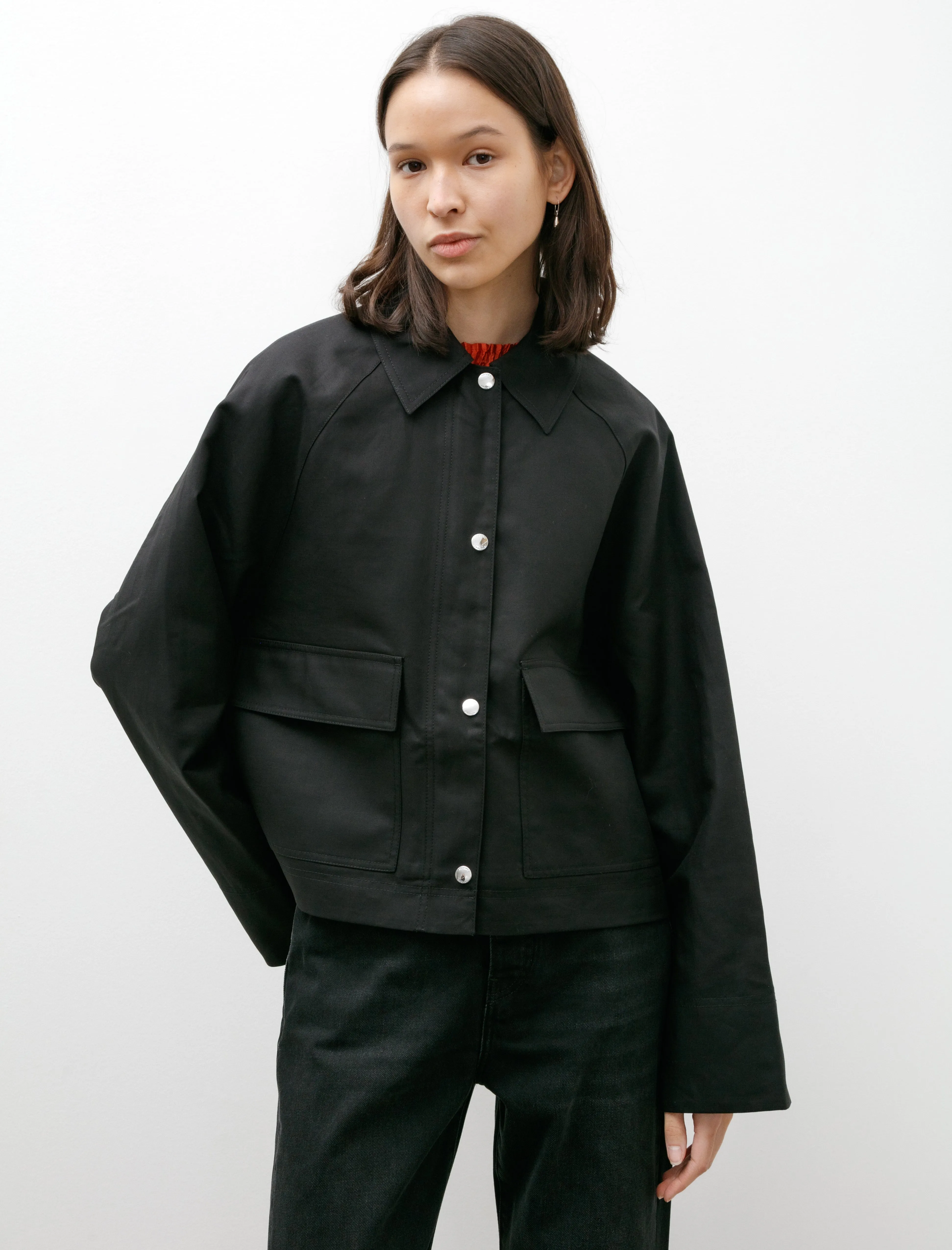 Cropped Cotton Jacket Black sold by SHOP NEIGHBOR product image thumbnail 3
