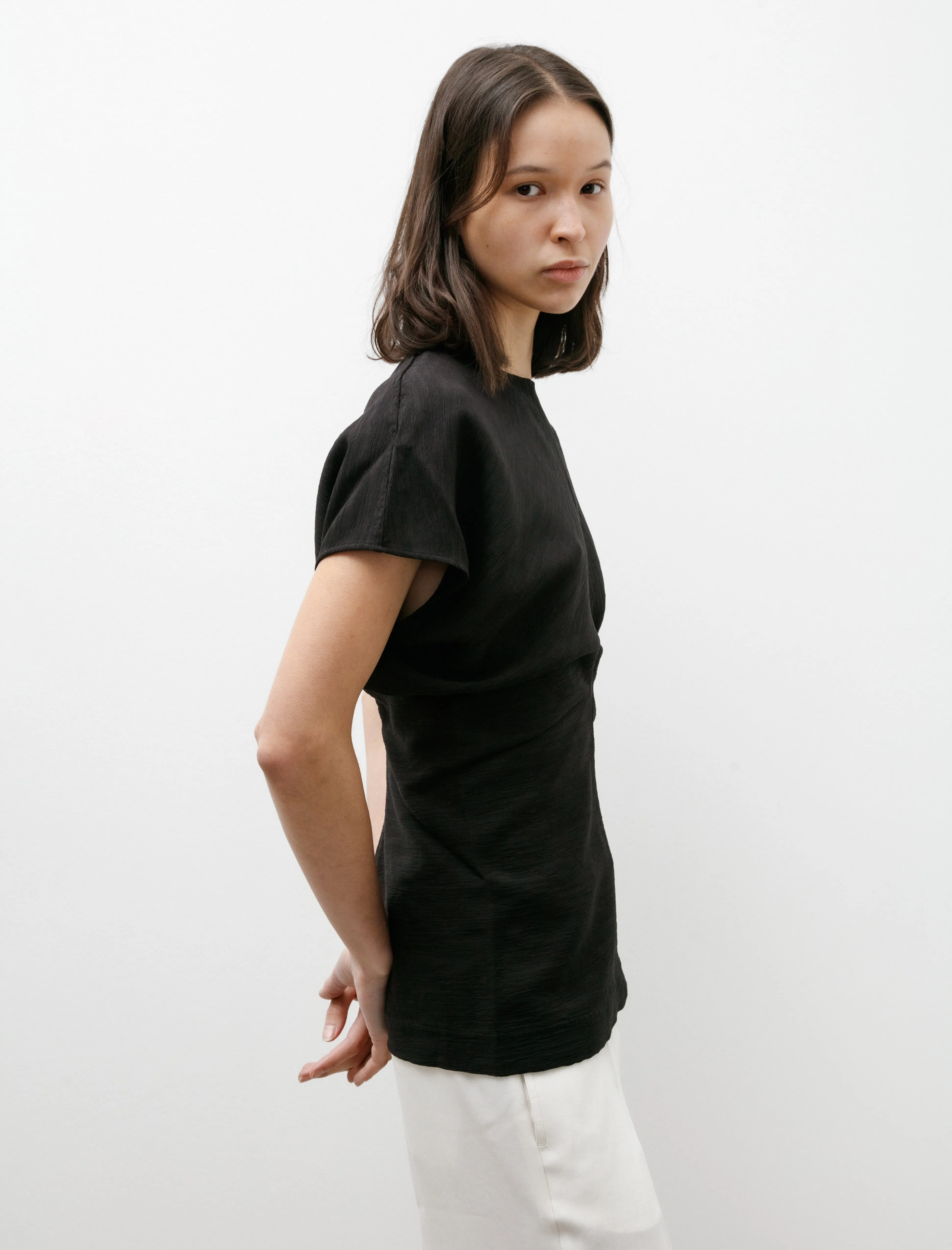 Slouch Waist Top Crinkled Viscose Black sold by SHOP NEIGHBOR product image thumbnail 3