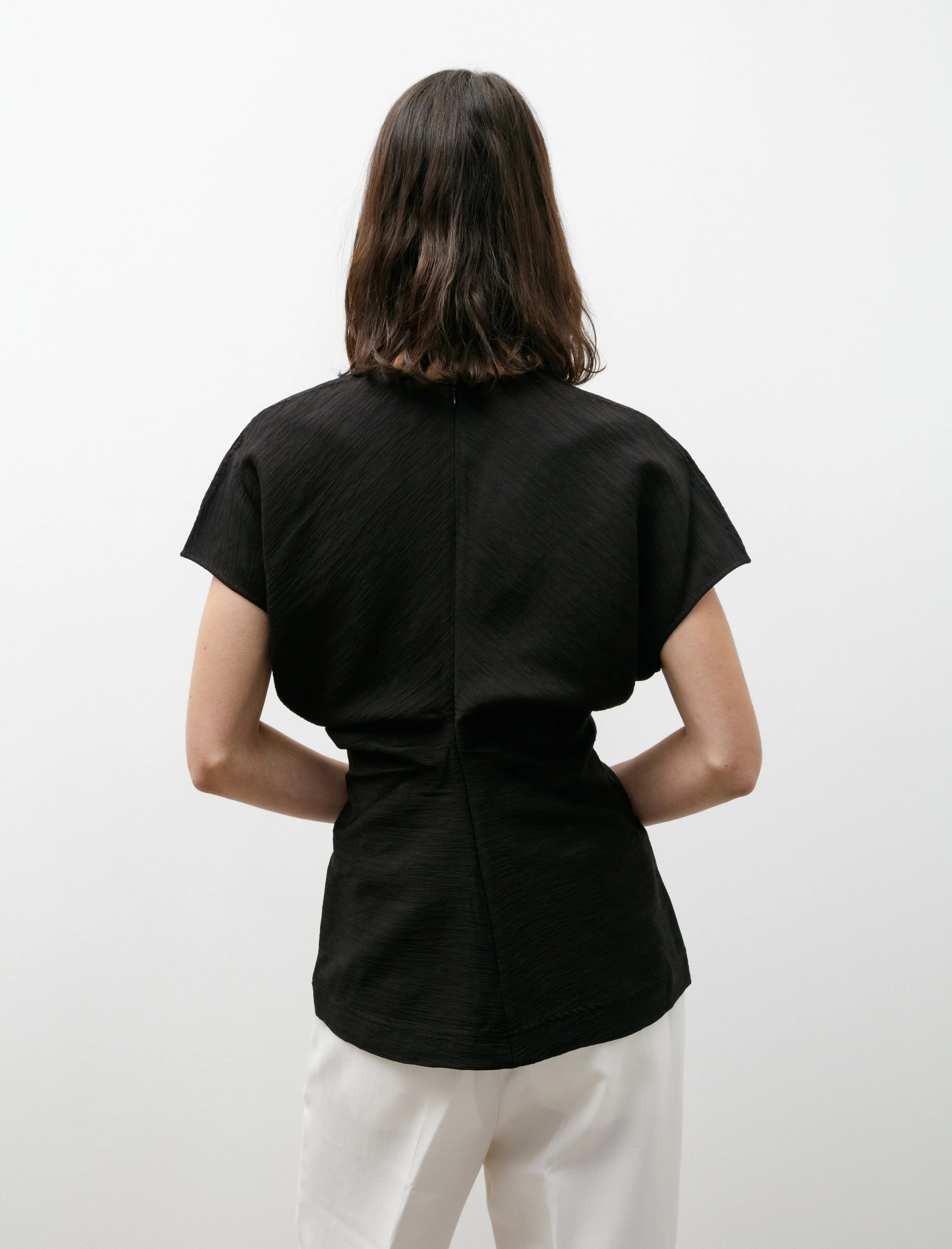 Slouch Waist Top Crinkled Viscose Black sold by SHOP NEIGHBOR product image thumbnail 4