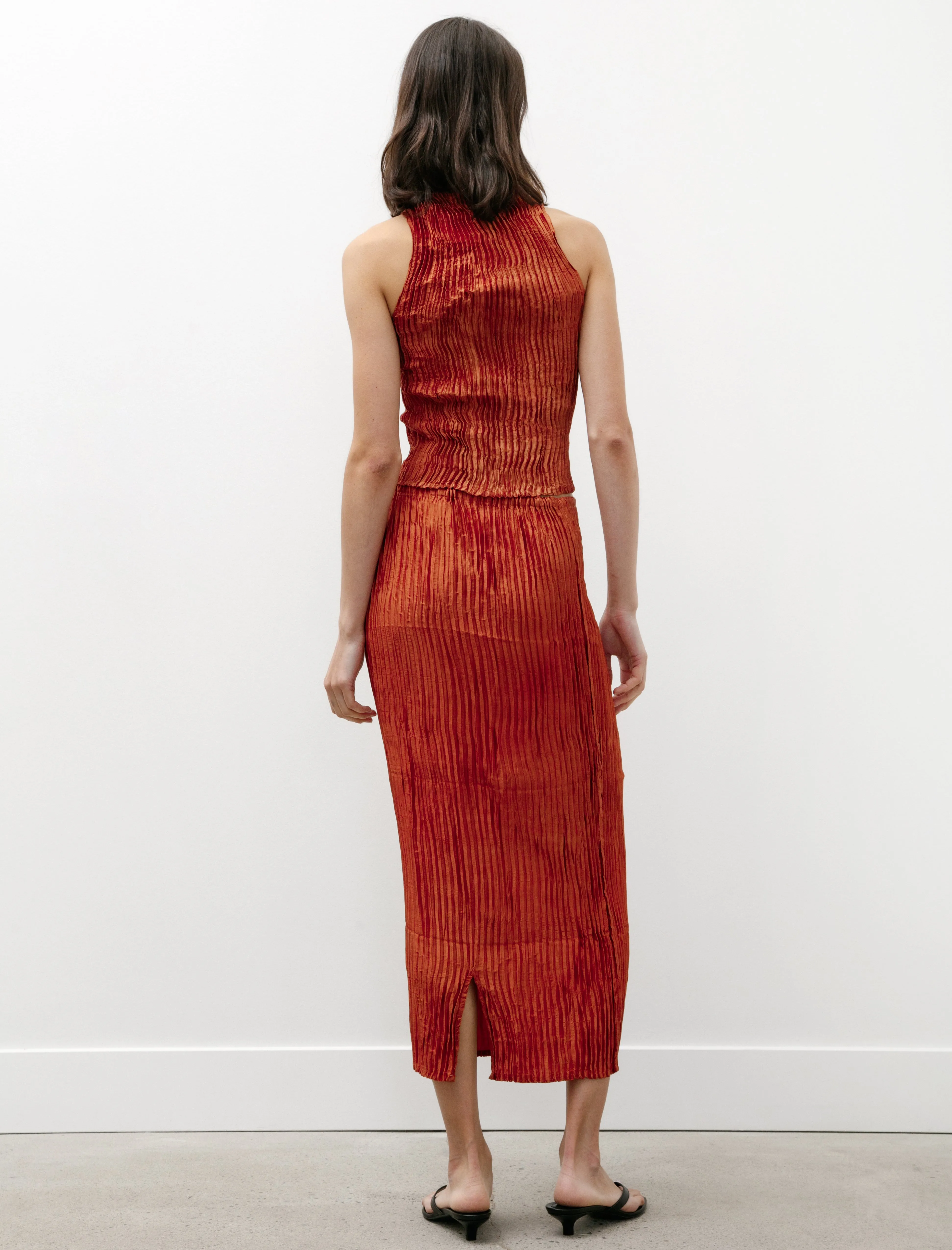 Plissé Silk Skirt Mahogany sold by SHOP NEIGHBOR product image thumbnail 5