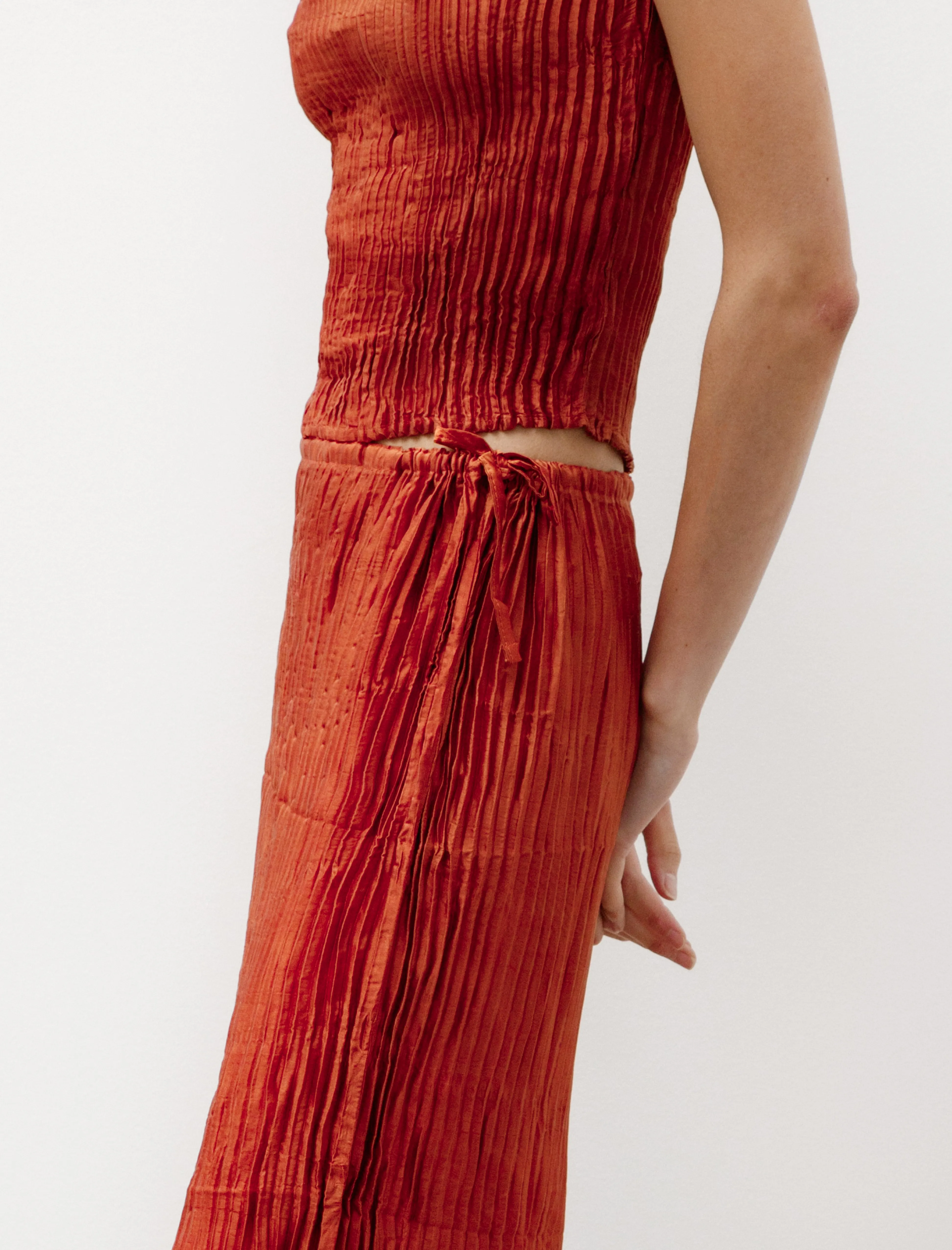 Plissé Silk Skirt Mahogany sold by SHOP NEIGHBOR product image thumbnail 4