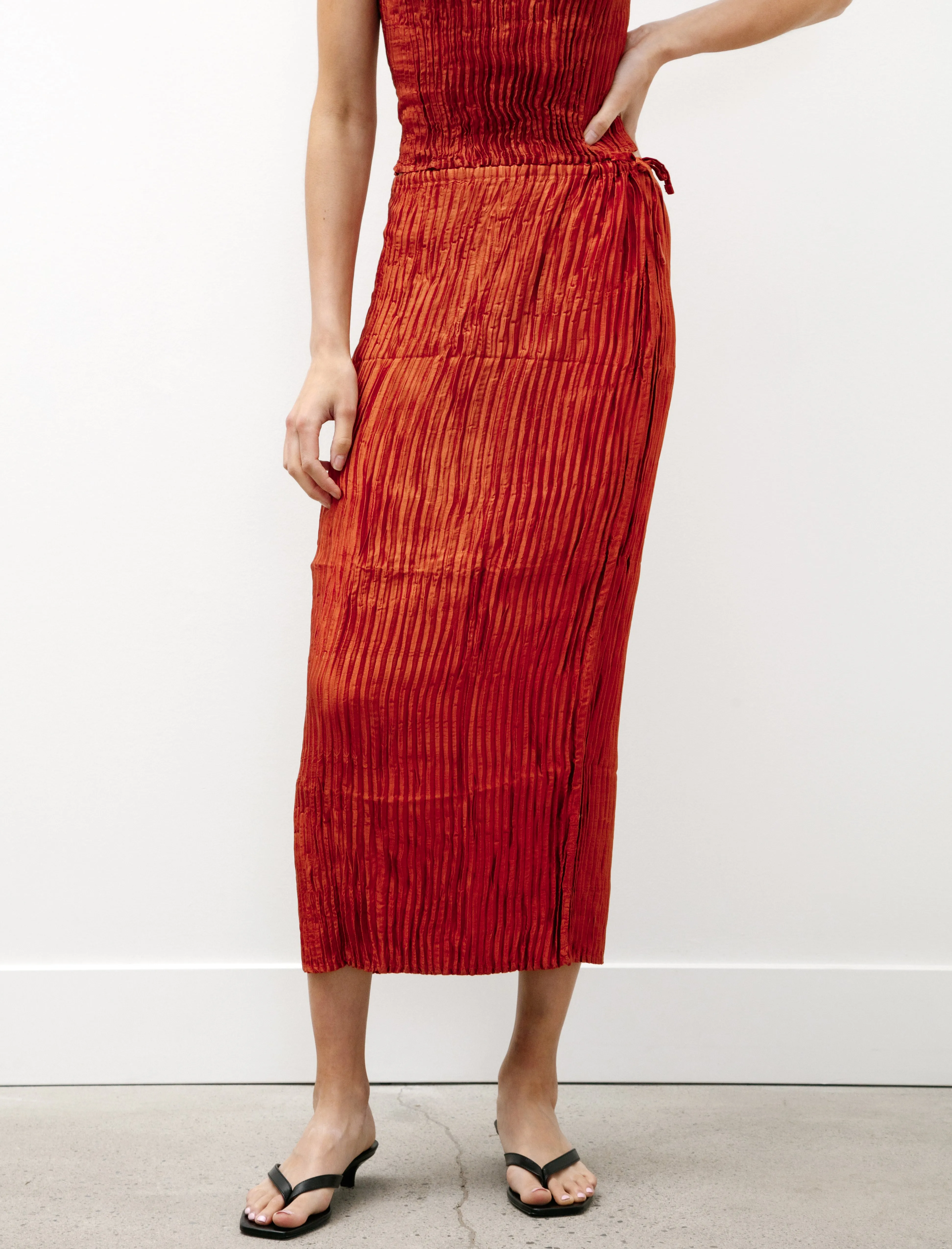 Plissé Silk Skirt Mahogany sold by SHOP NEIGHBOR product image thumbnail 2