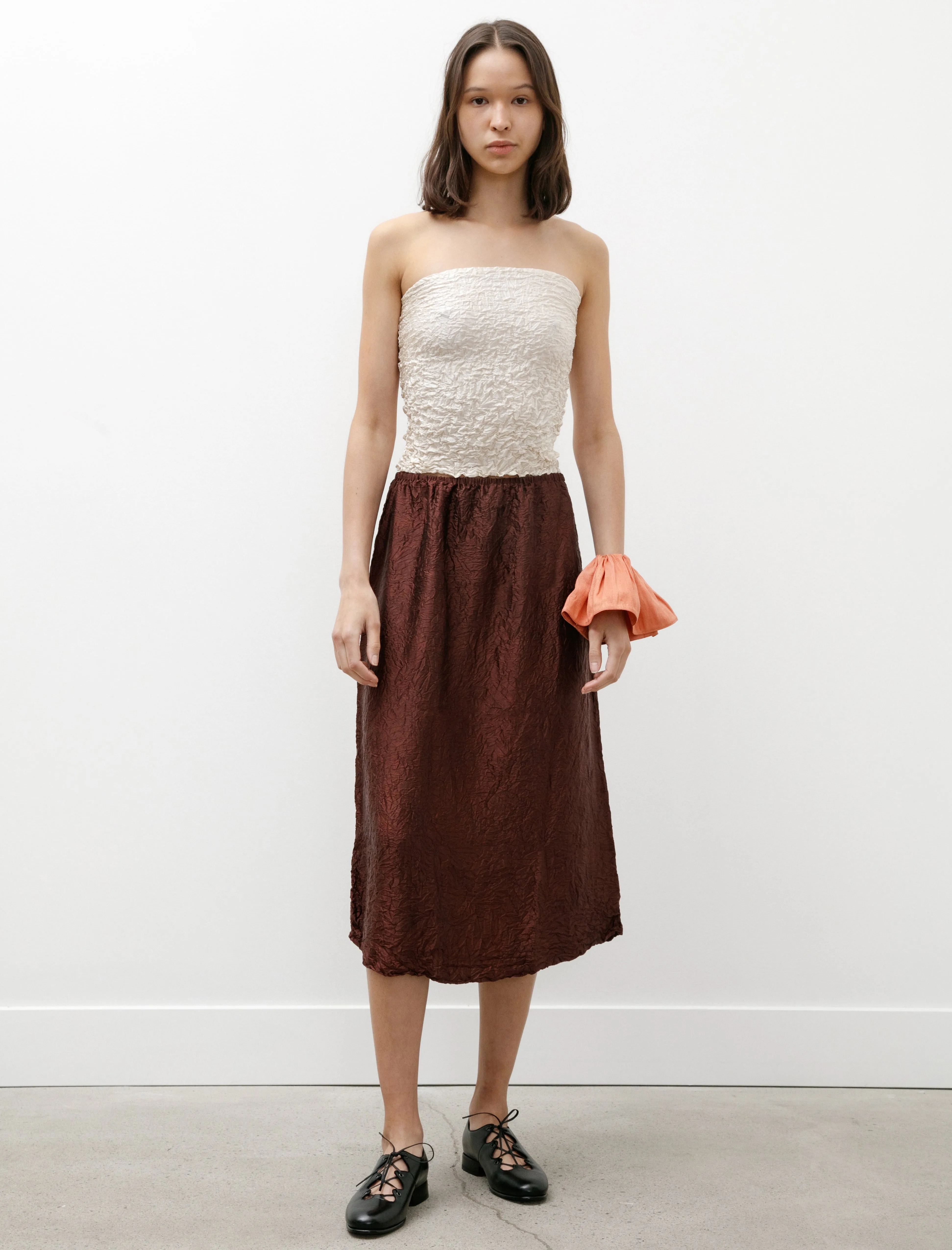 Crumpled Silk Skirt Plum sold by SHOP NEIGHBOR