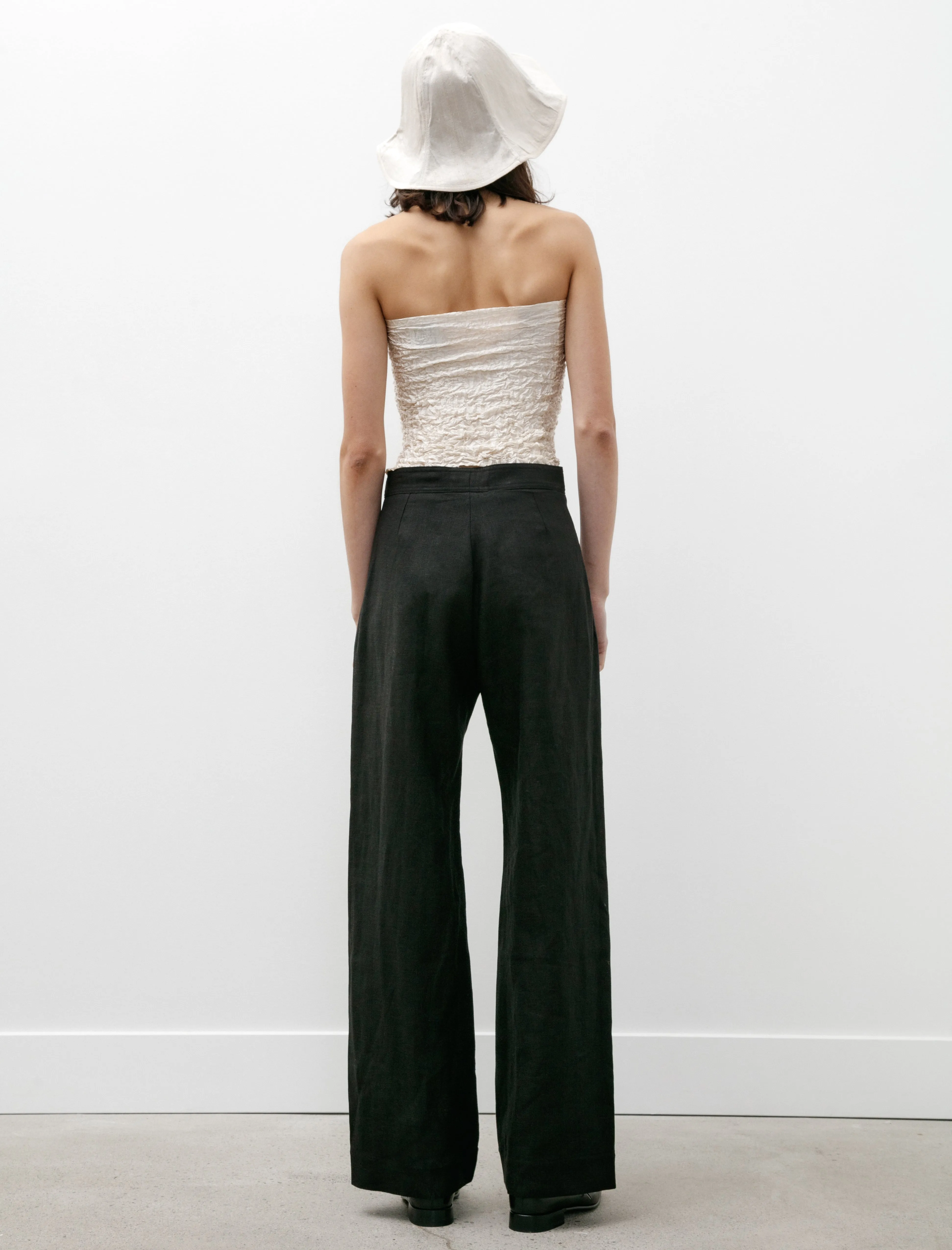 Linen Sailor Trousers Black sold by SHOP NEIGHBOR product image thumbnail 3
