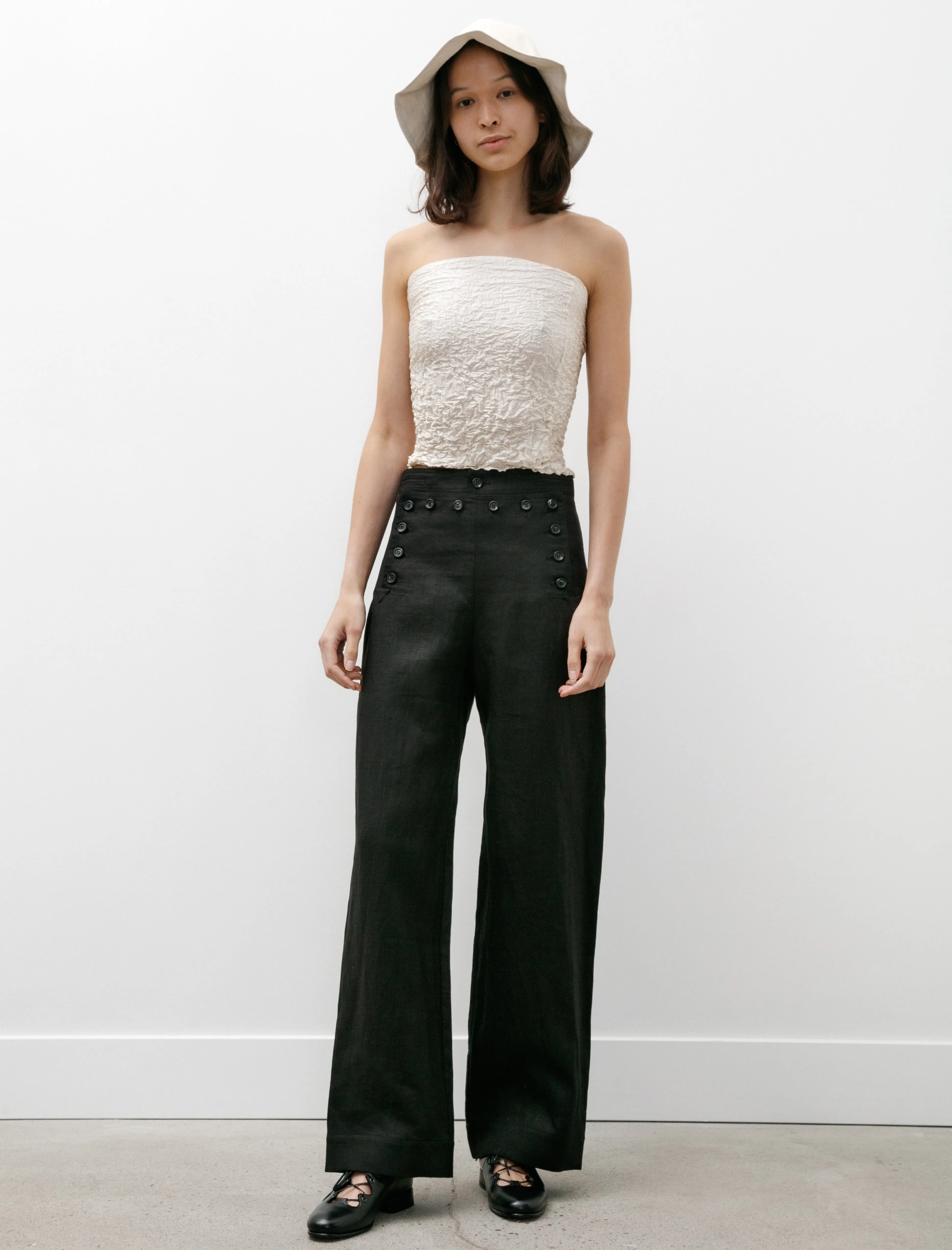 Linen Sailor Trousers Black sold by SHOP NEIGHBOR