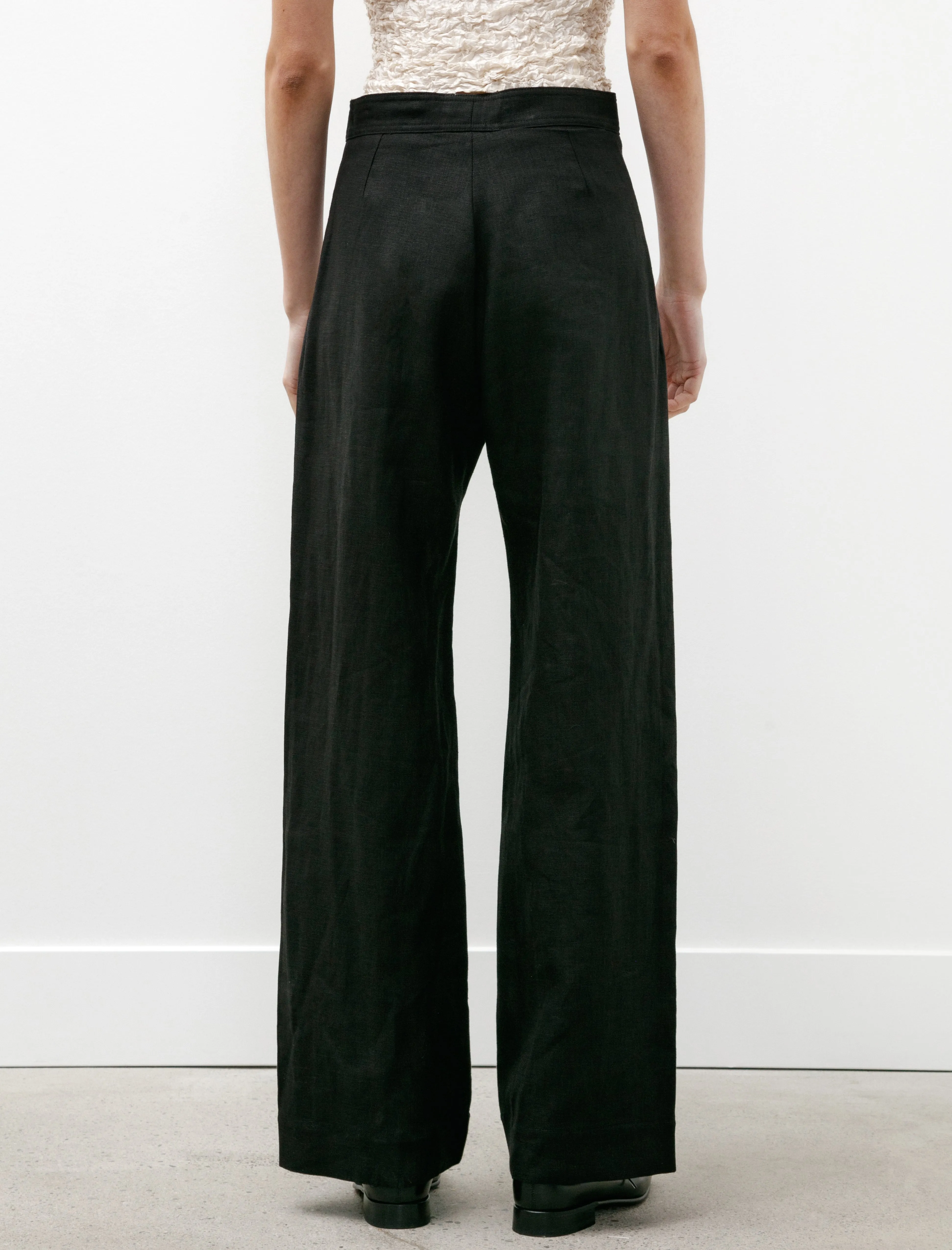 Linen Sailor Trousers Black sold by SHOP NEIGHBOR product image thumbnail 4