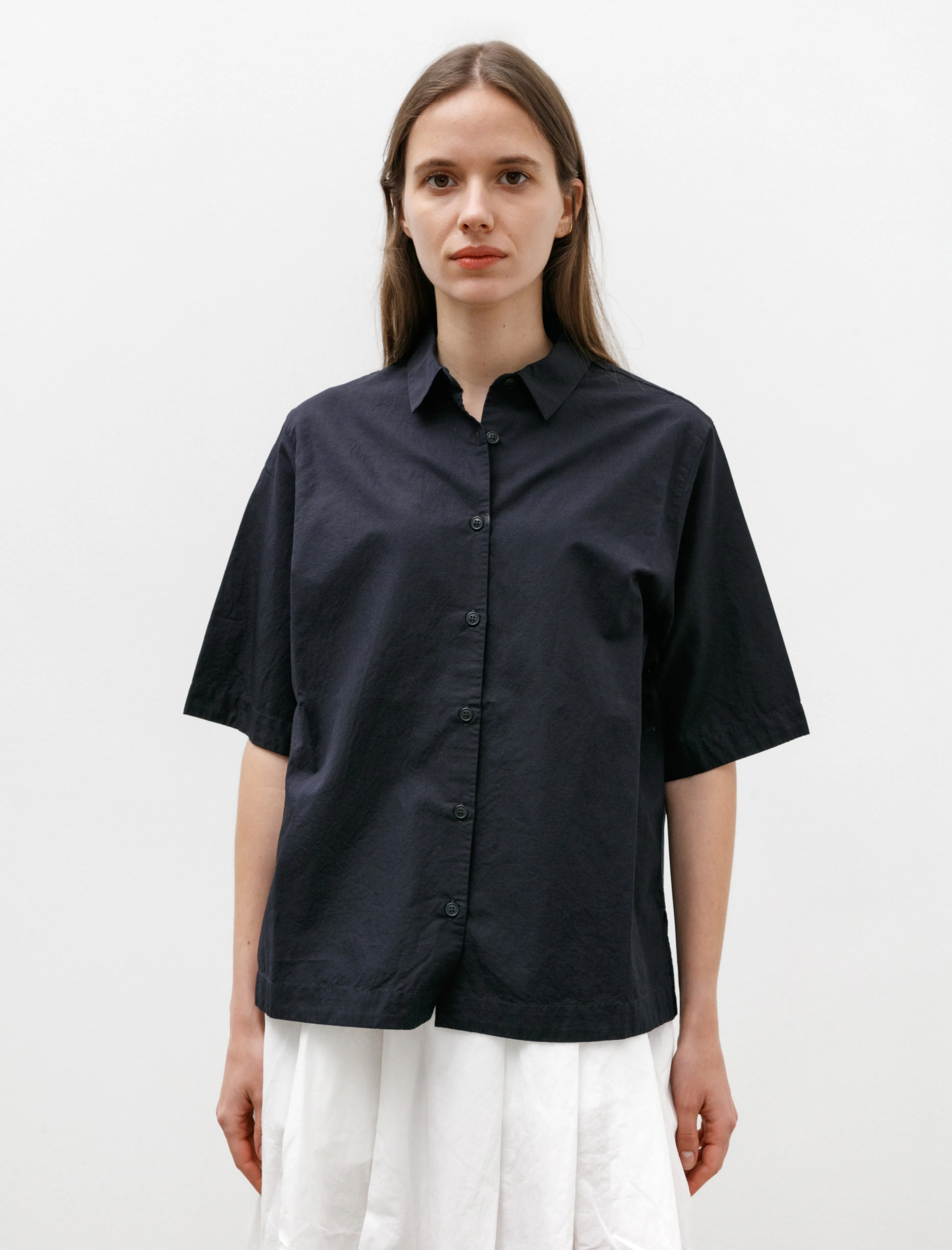 Atolless Shirt Lin Cot Navy sold by SHOP NEIGHBOR