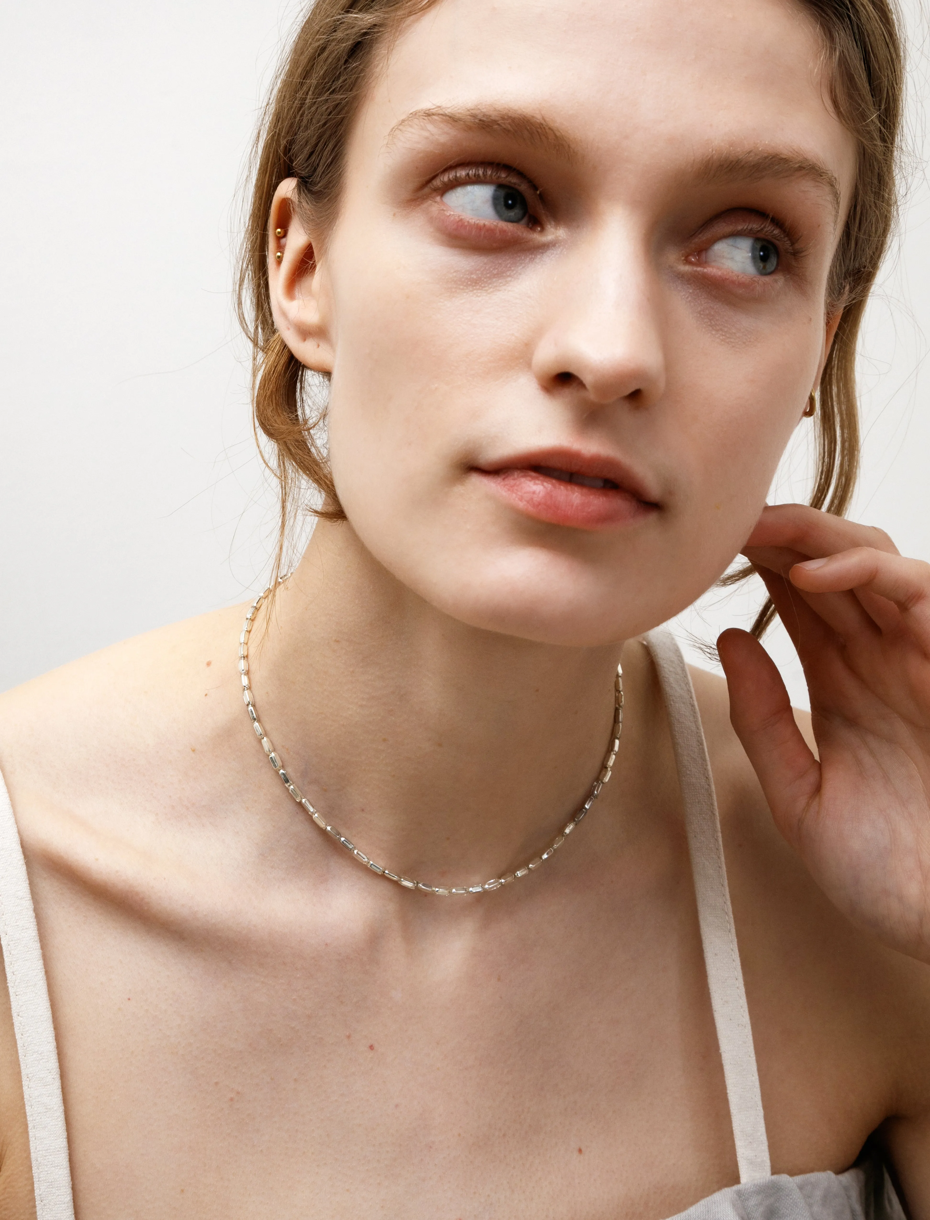 Small Hollow Chain Necklace Silver sold by SHOP NEIGHBOR product image thumbnail 3