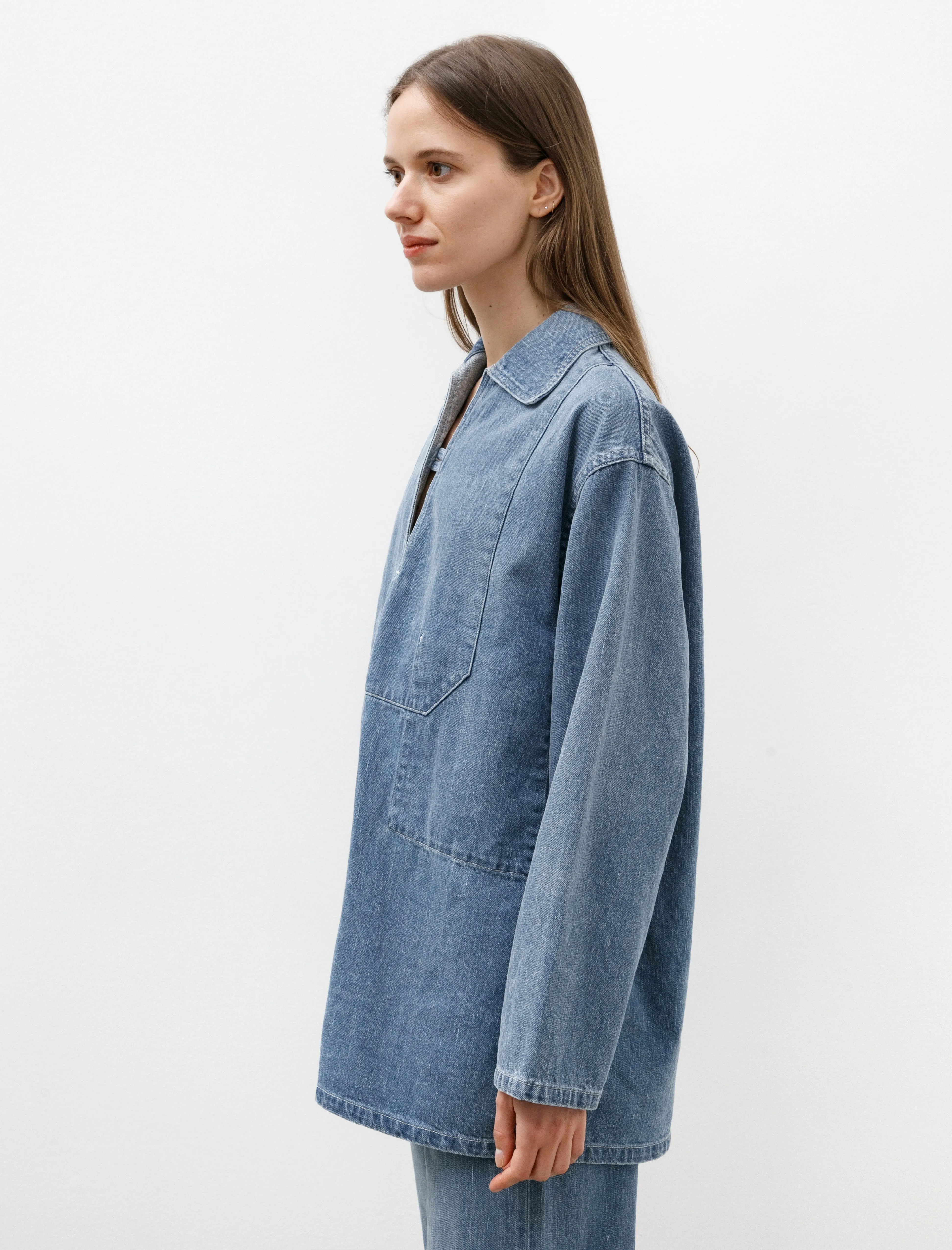 Selvedge Faded Light Denim Shirt sold by SHOP NEIGHBOR product image thumbnail 4