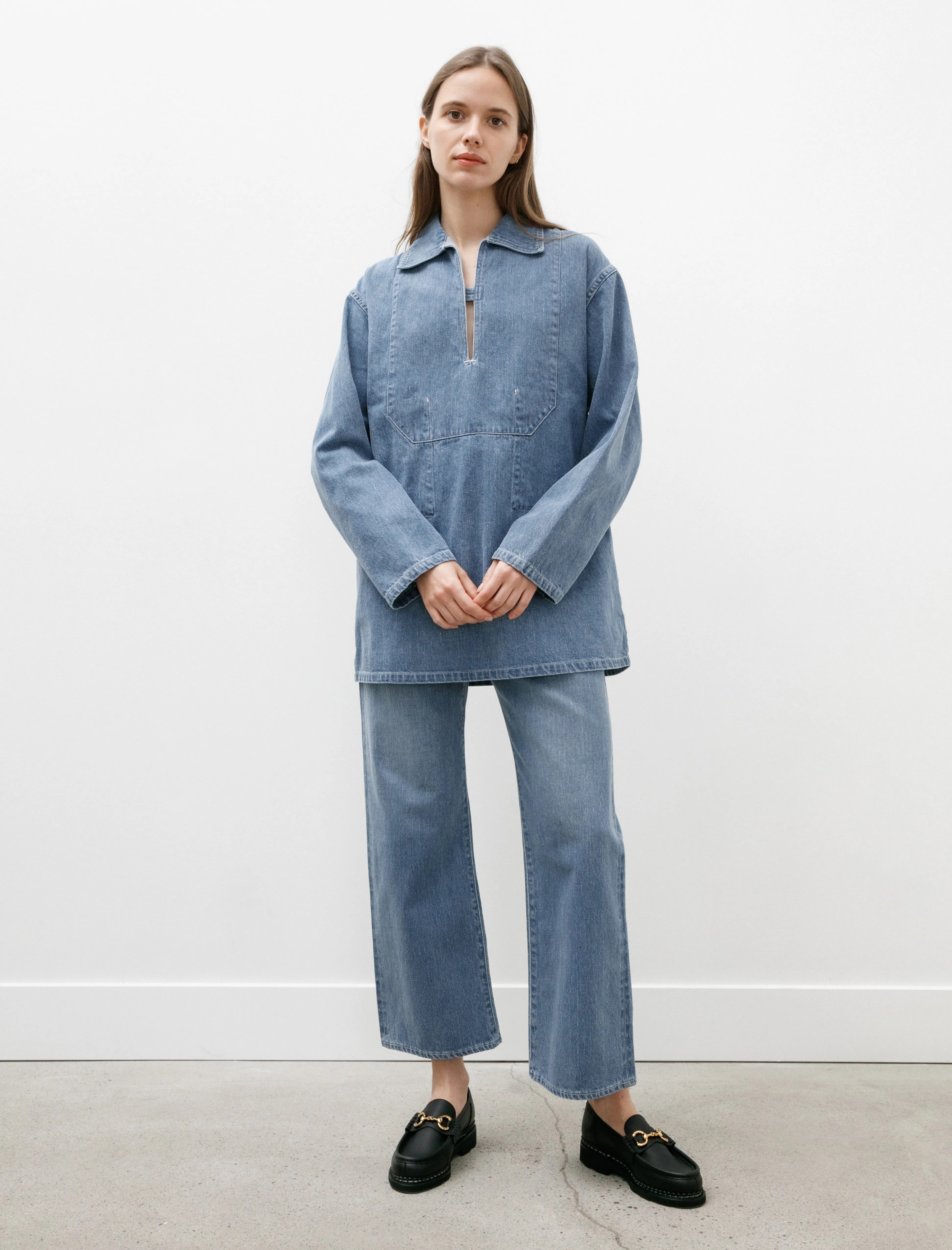 Selvedge Faded Light Denim Shirt sold by SHOP NEIGHBOR product image thumbnail 2