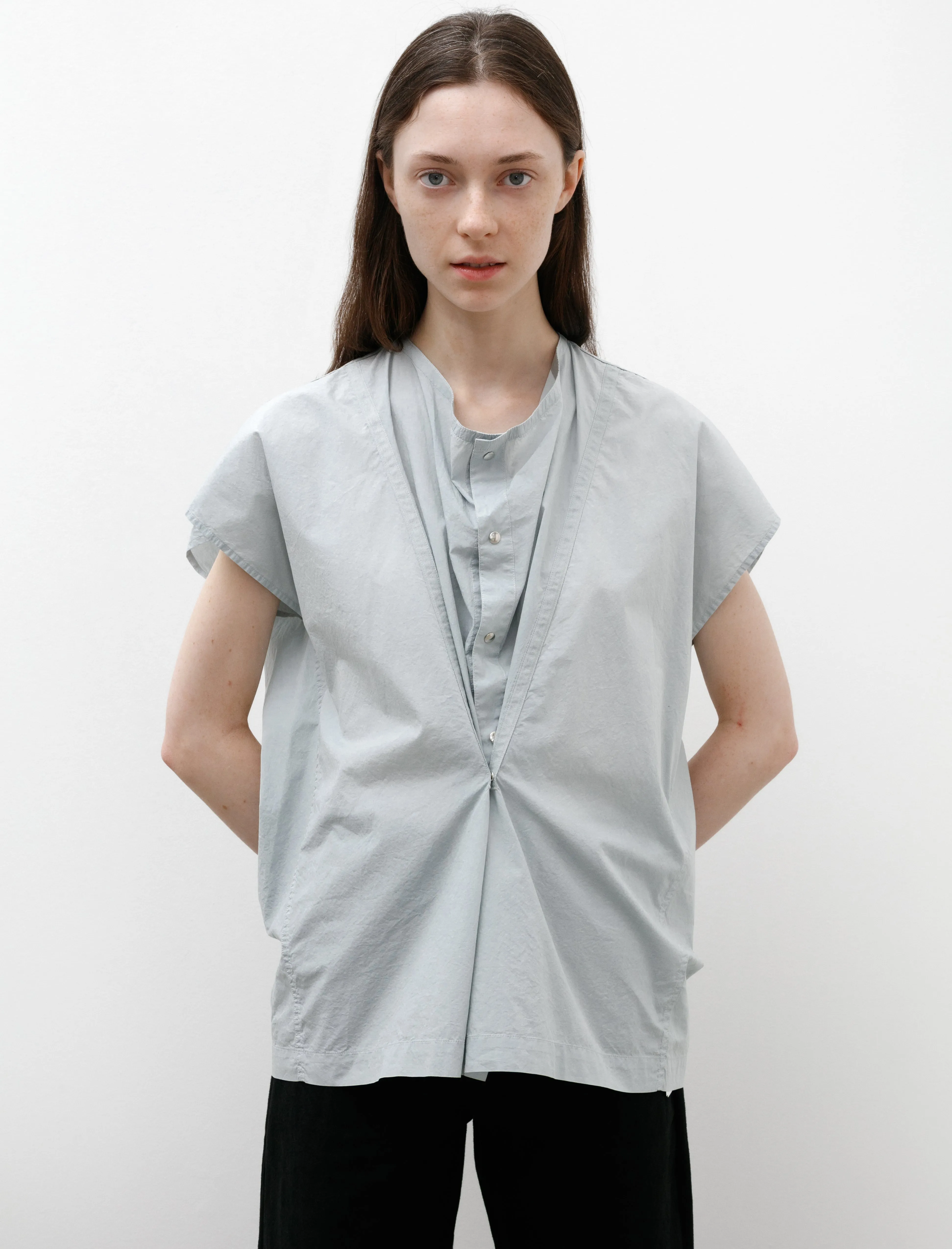 Cap Sleeve Top with Snaps Cloud Grey sold by SHOP NEIGHBOR