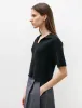 Wide Rib SS Knit Polo Black sold by SHOP NEIGHBOR