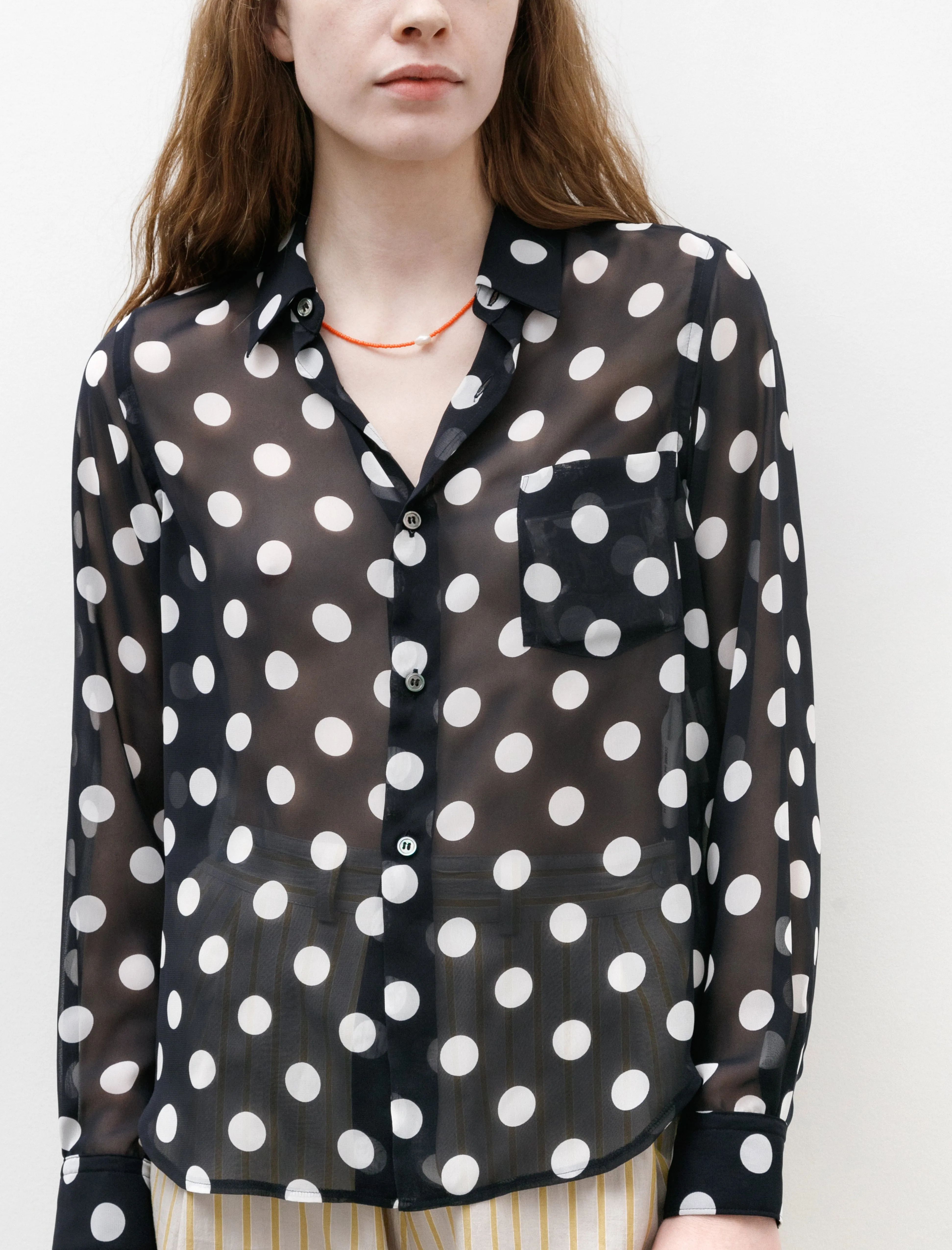 Big Dot Sheer Blouse Navy/White sold by SHOP NEIGHBOR product image thumbnail 2