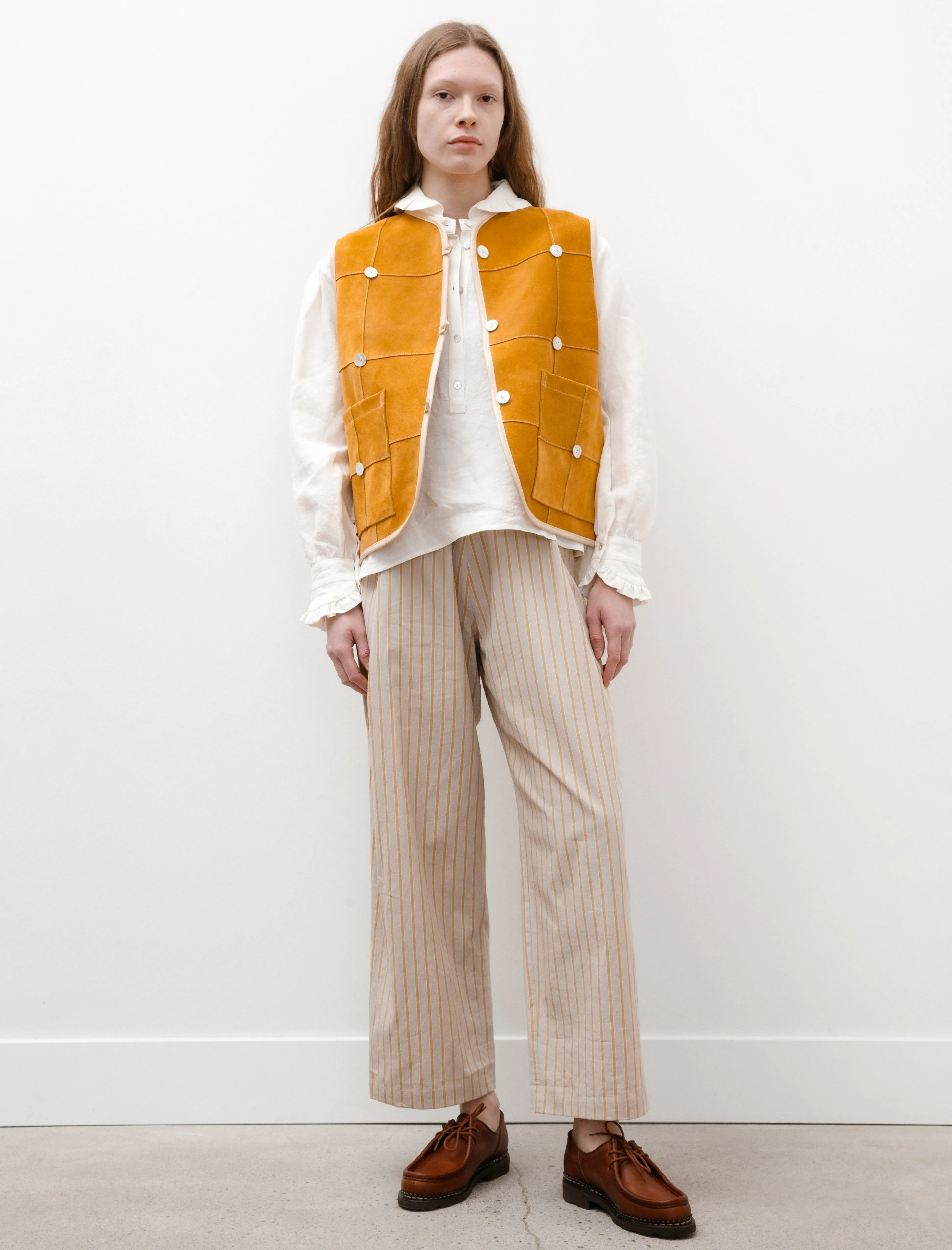 Pearl Leather Ella Vest Mustard sold by SHOP NEIGHBOR