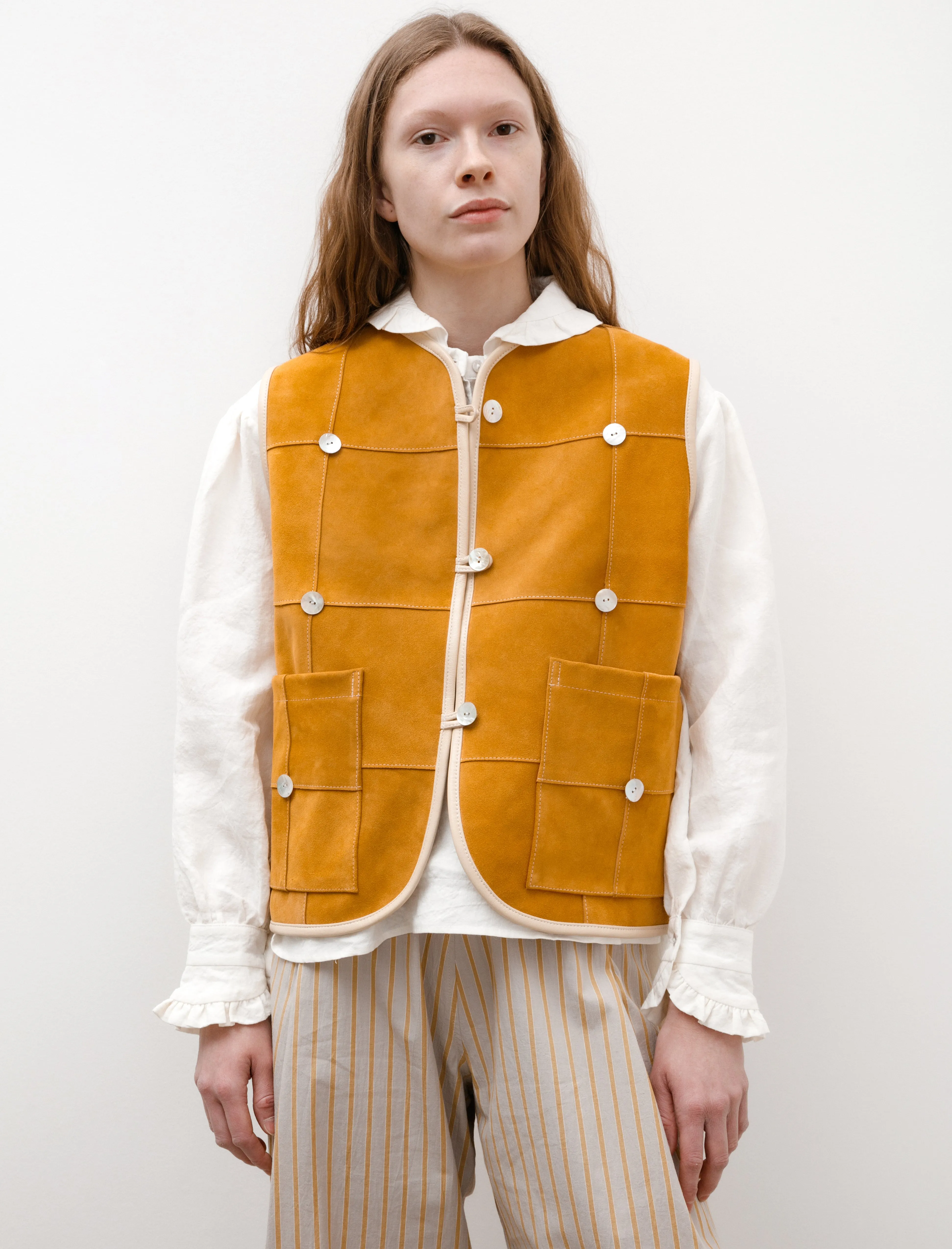 Pearl Leather Ella Vest Mustard sold by SHOP NEIGHBOR product image thumbnail 3