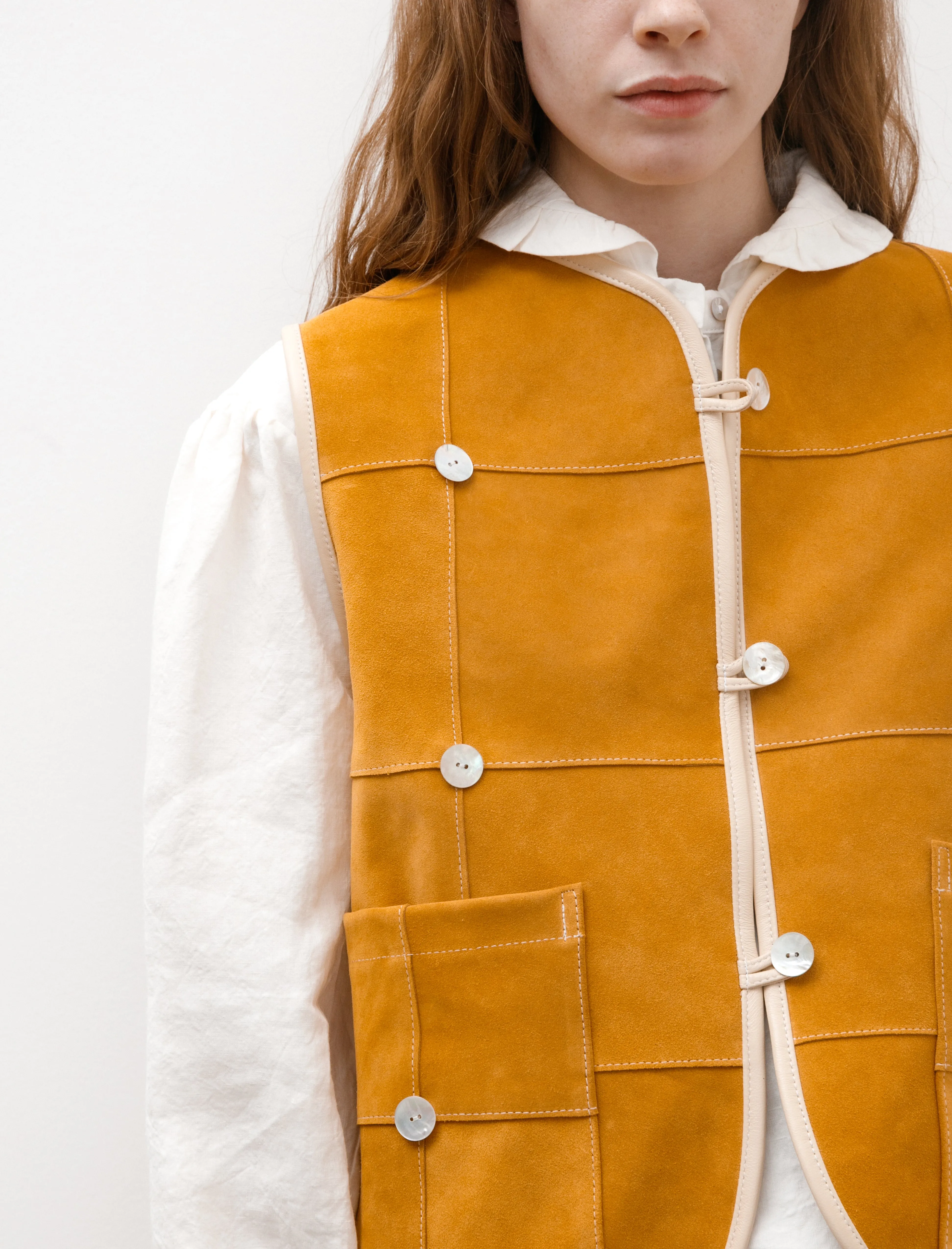 Pearl Leather Ella Vest Mustard sold by SHOP NEIGHBOR product image thumbnail 4