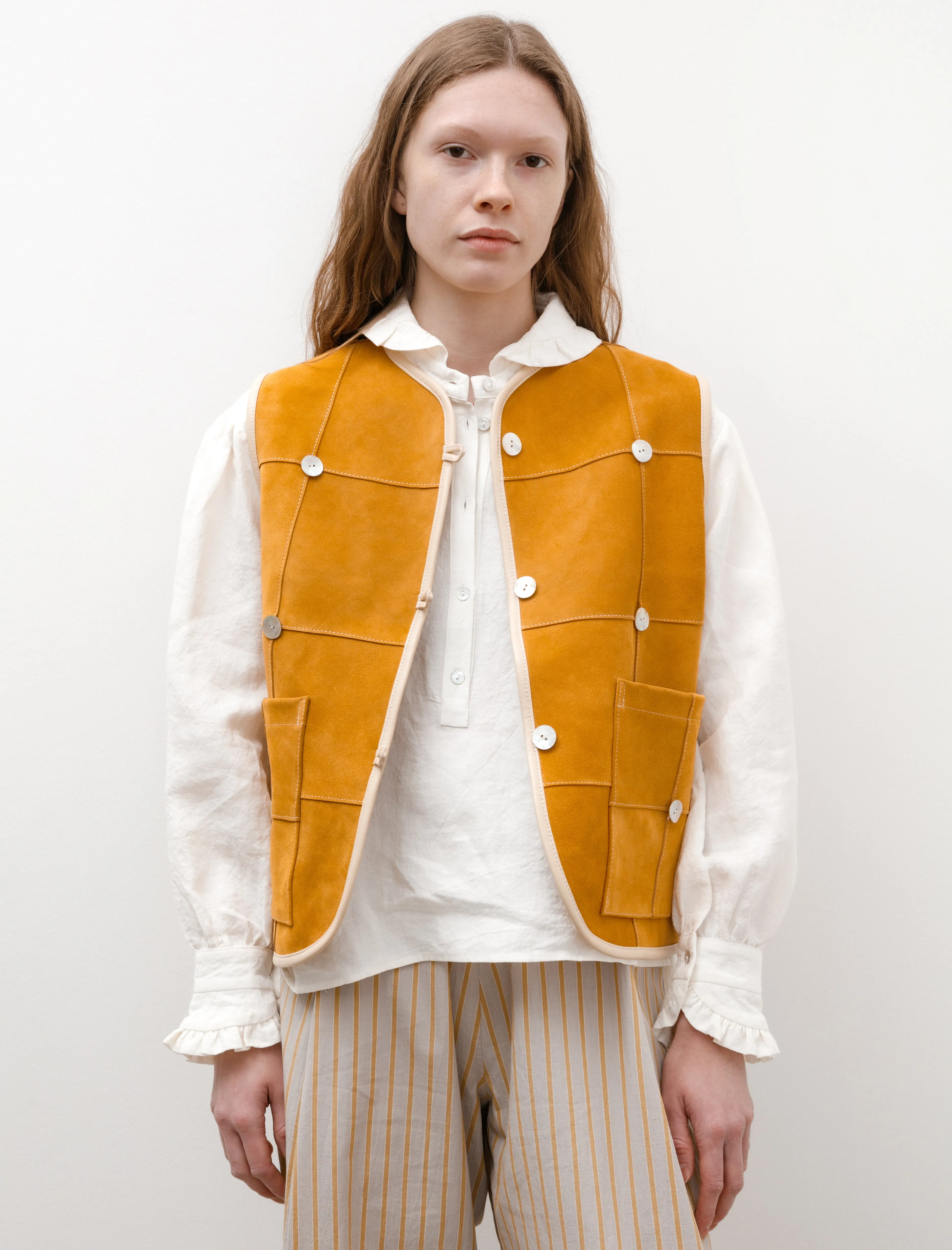 Pearl Leather Ella Vest Mustard sold by SHOP NEIGHBOR product image thumbnail 2