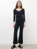 Rib Tight Flare Pants Navy sold by SHOP NEIGHBOR