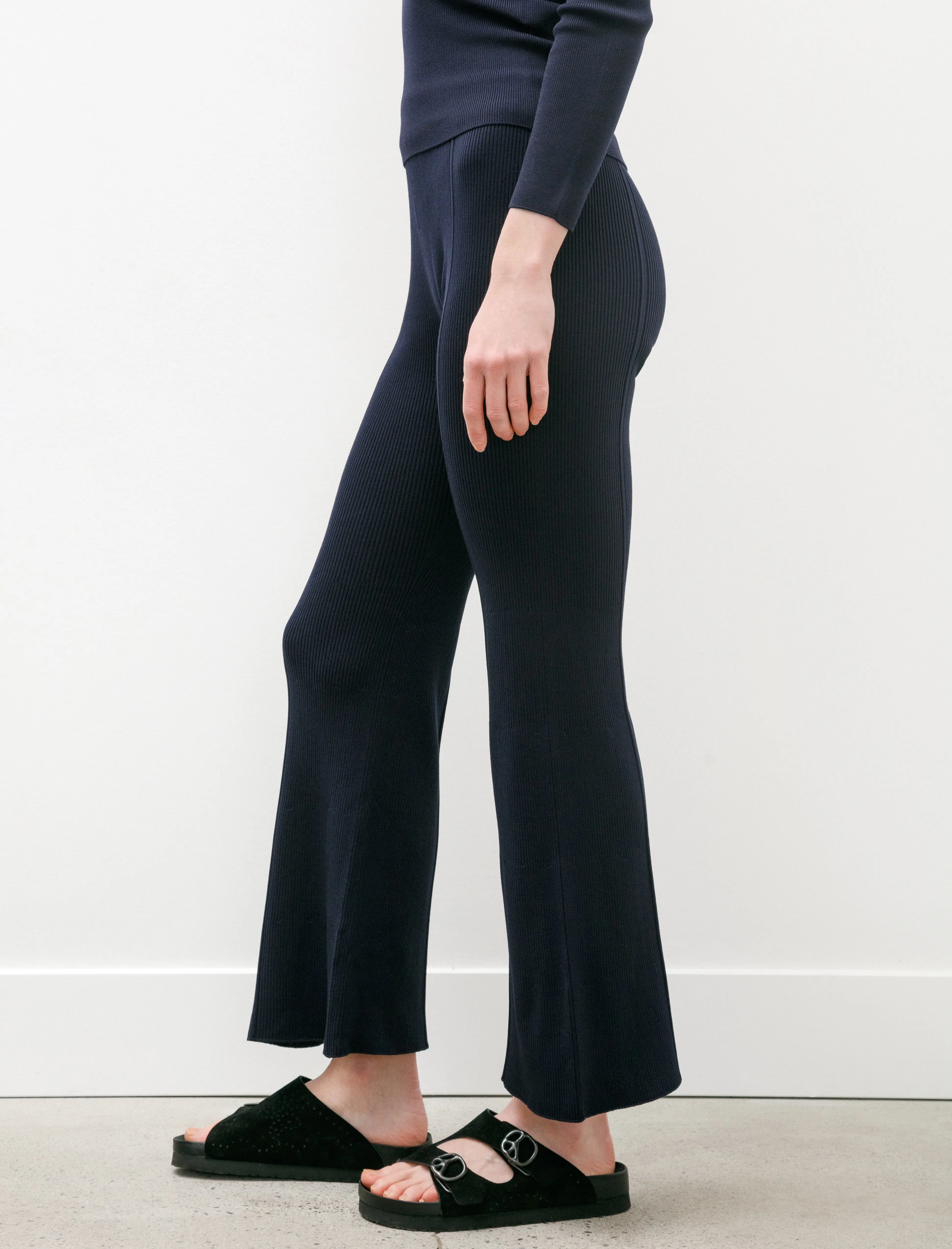 Rib Tight Flare Pants Navy sold by SHOP NEIGHBOR product image thumbnail 3