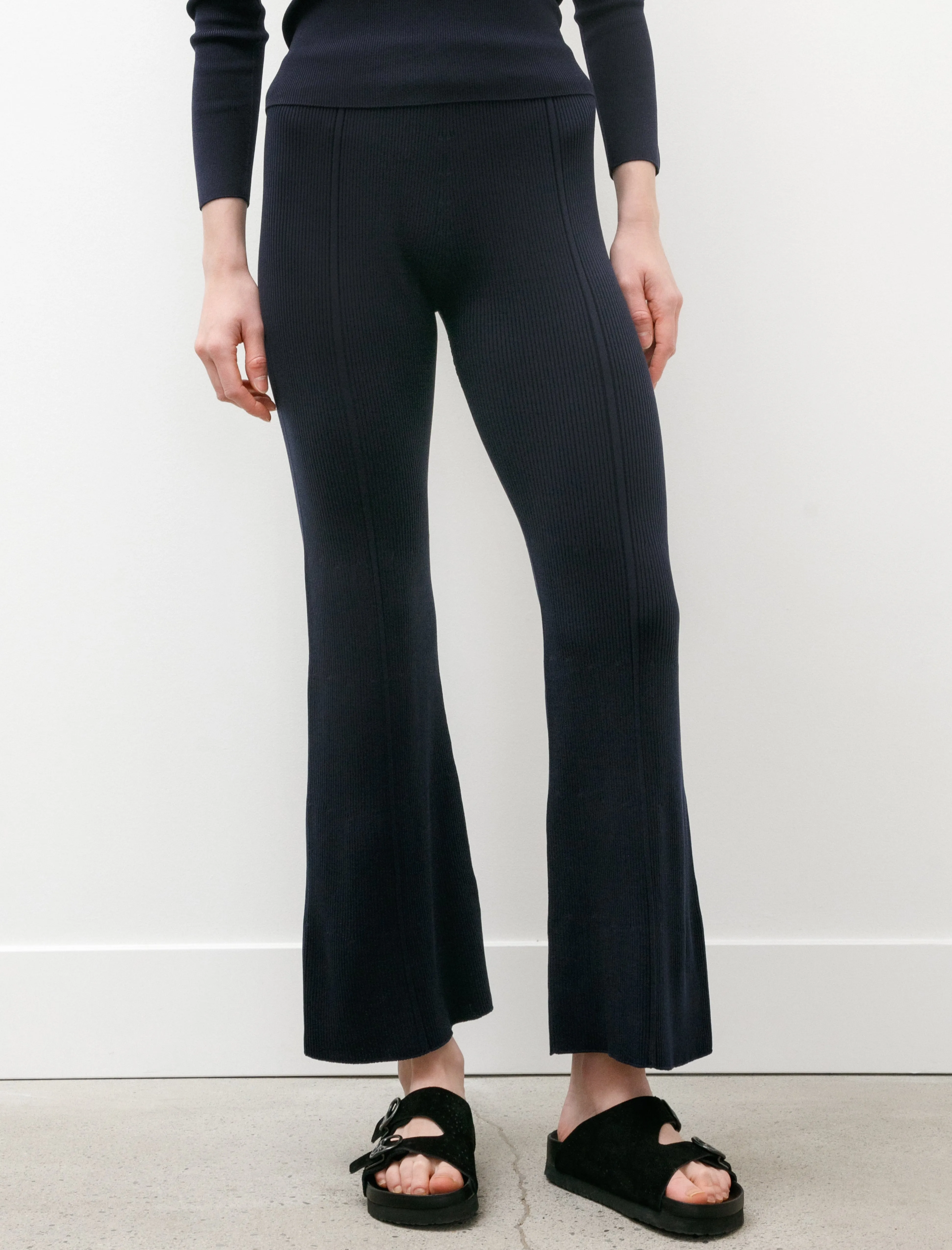 Rib Tight Flare Pants Navy sold by SHOP NEIGHBOR product image thumbnail 2