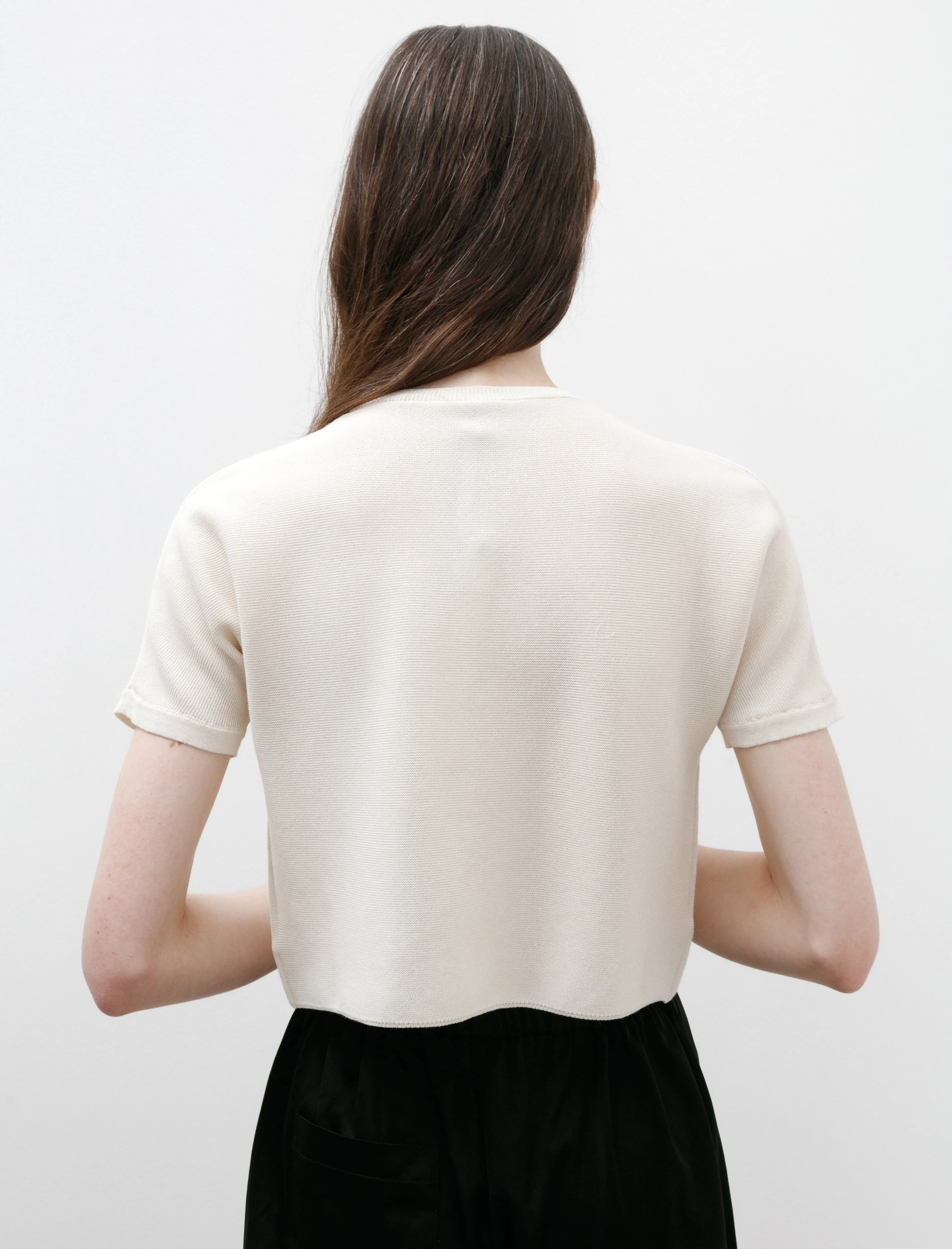 Knitted Light Cotton Blend T-Shirt Milk sold by SHOP NEIGHBOR product image thumbnail 3