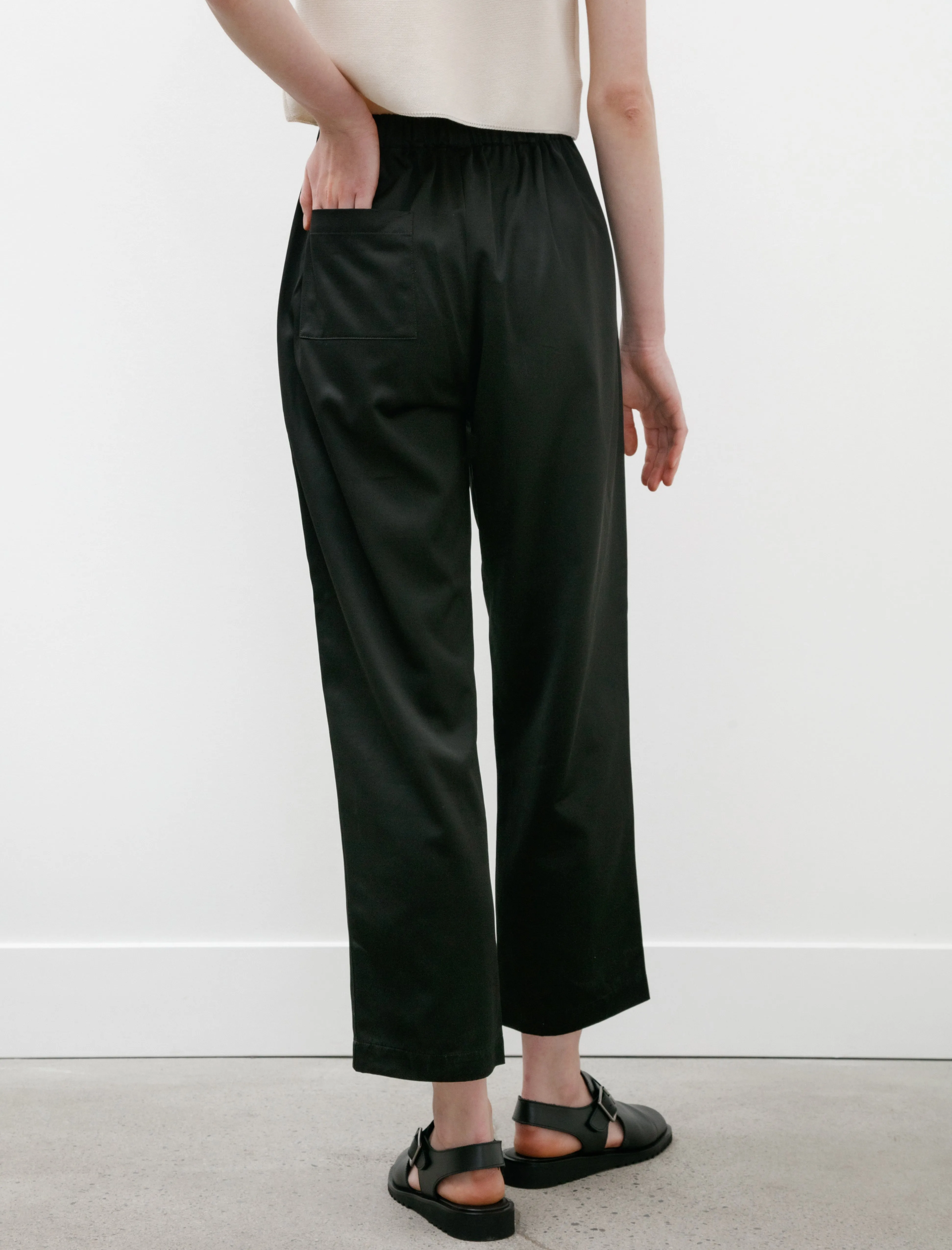 Elastic Waistband Pants Satin Black sold by SHOP NEIGHBOR product image thumbnail 4
