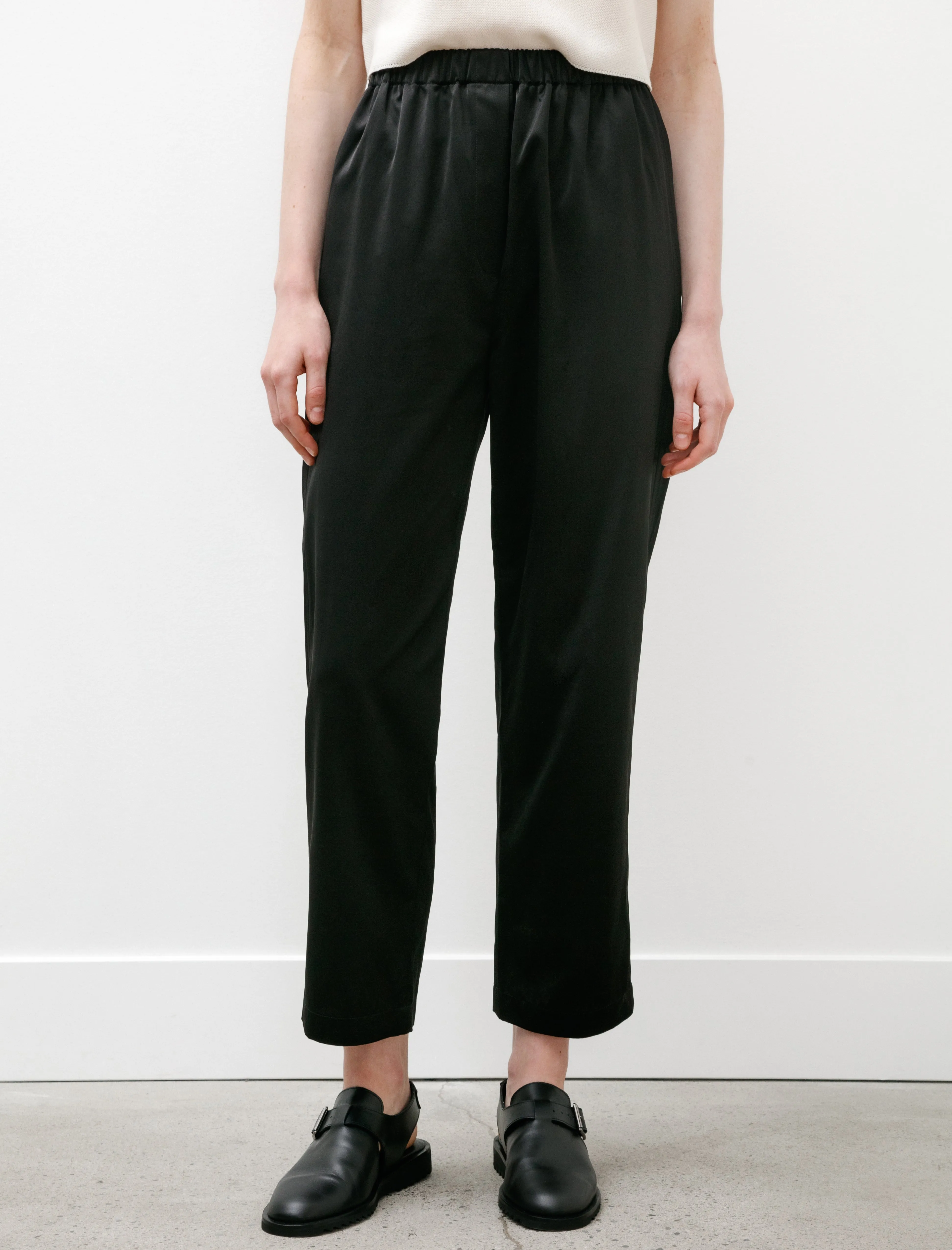 Elastic Waistband Pants Satin Black sold by SHOP NEIGHBOR product image thumbnail 2