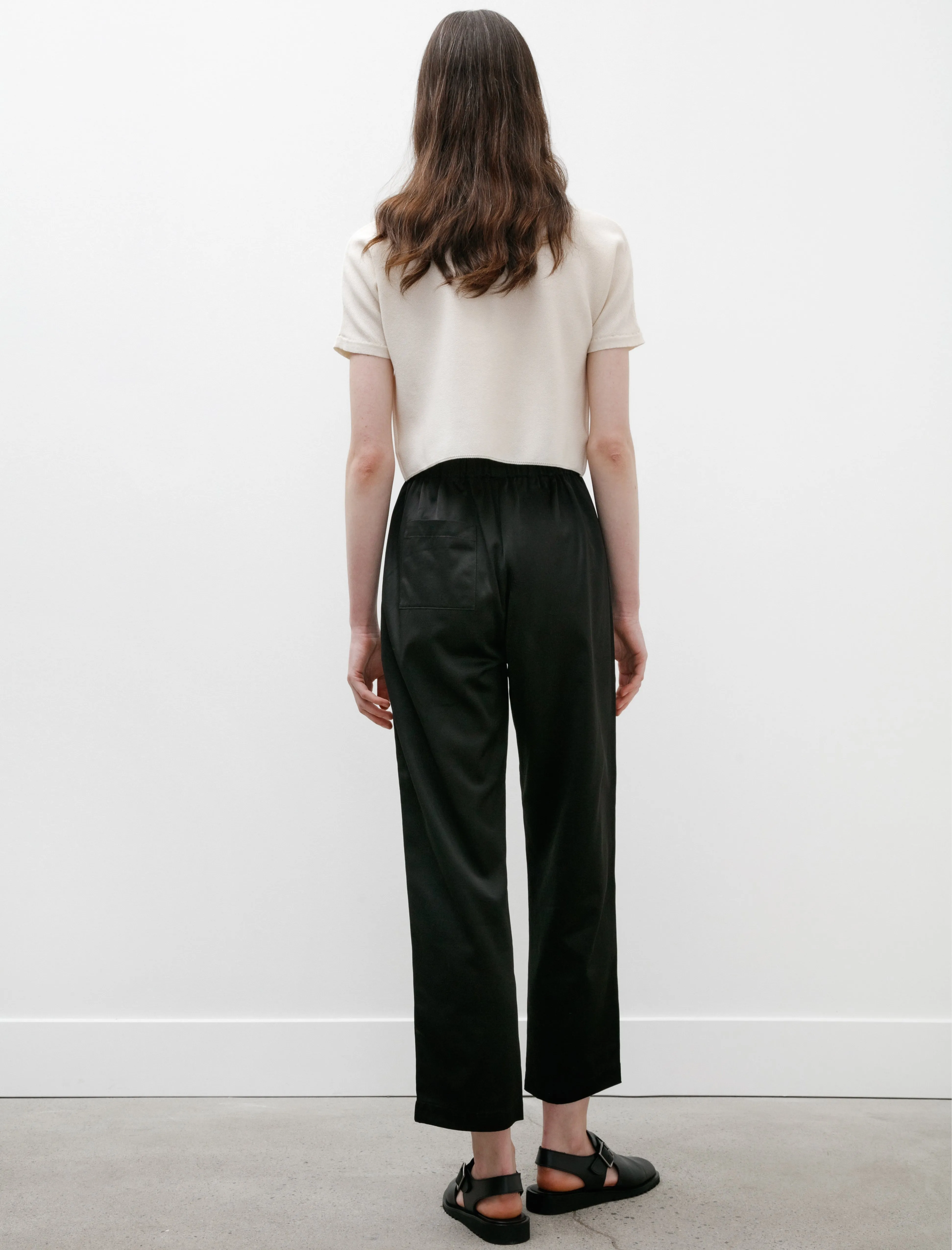 Elastic Waistband Pants Satin Black sold by SHOP NEIGHBOR product image thumbnail 3