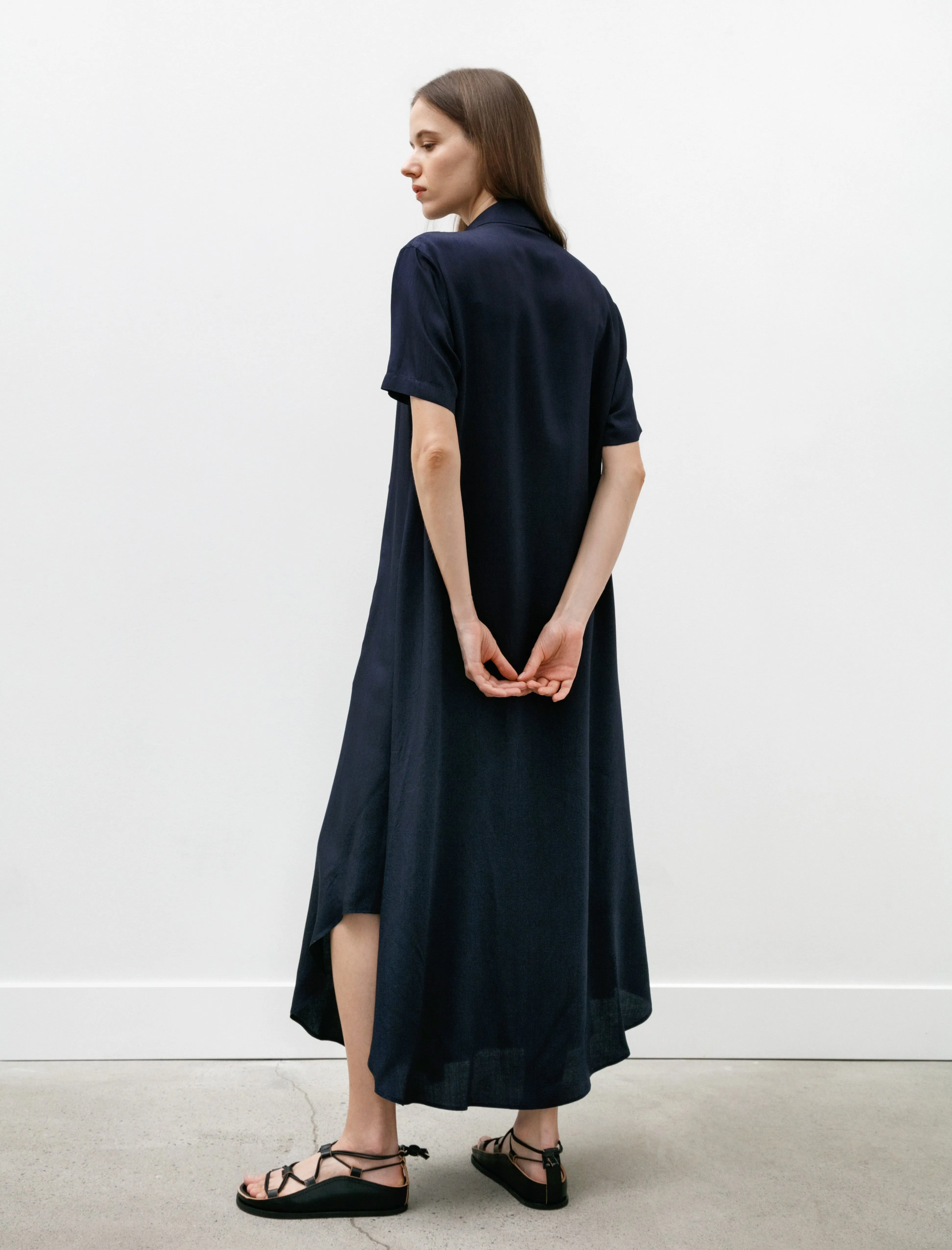 Draped Side Shirtdress Indigo sold by SHOP NEIGHBOR product image thumbnail 4