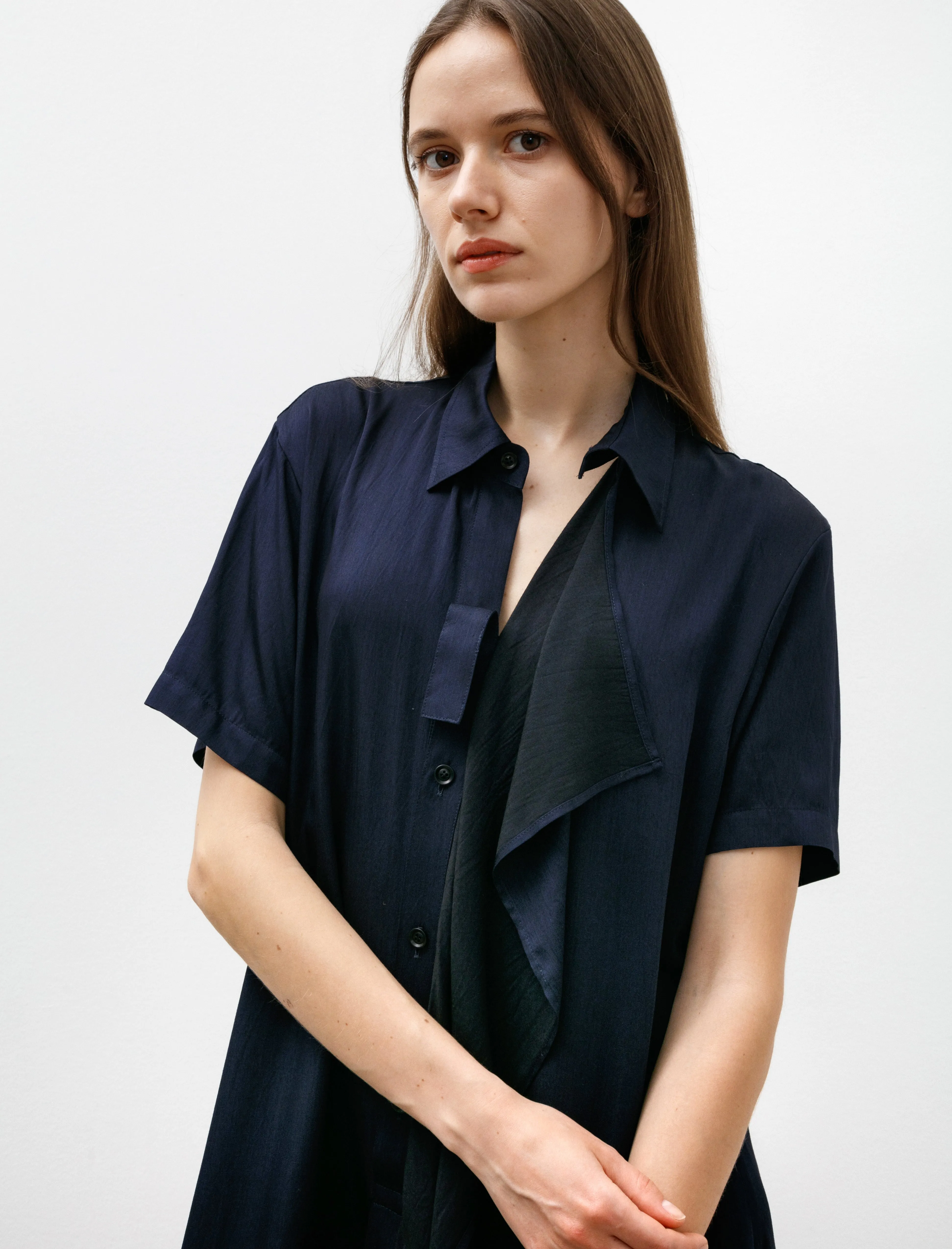 Draped Side Shirtdress Indigo sold by SHOP NEIGHBOR product image thumbnail 5