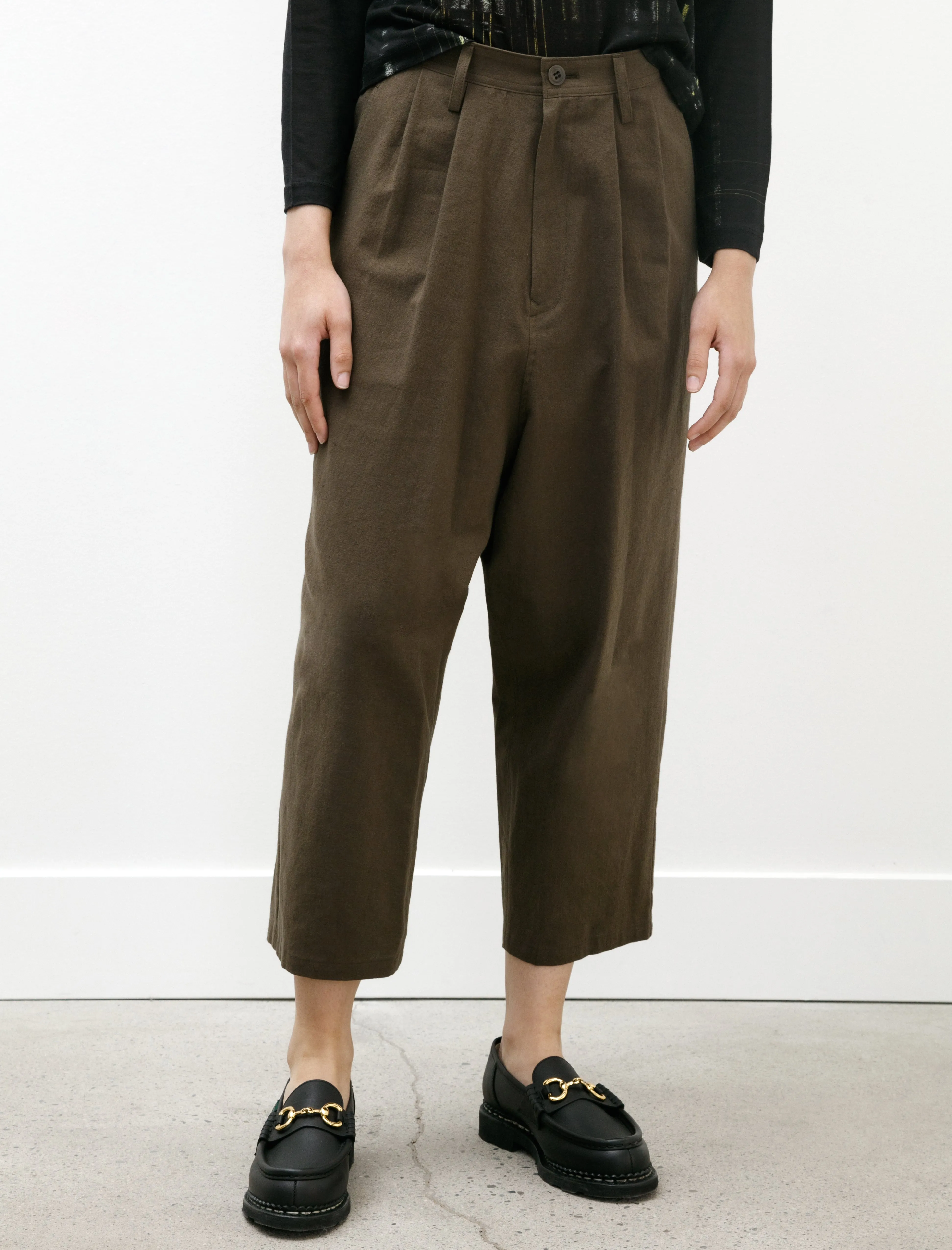 Double Tuck Tapered Pants Khaki sold by SHOP NEIGHBOR