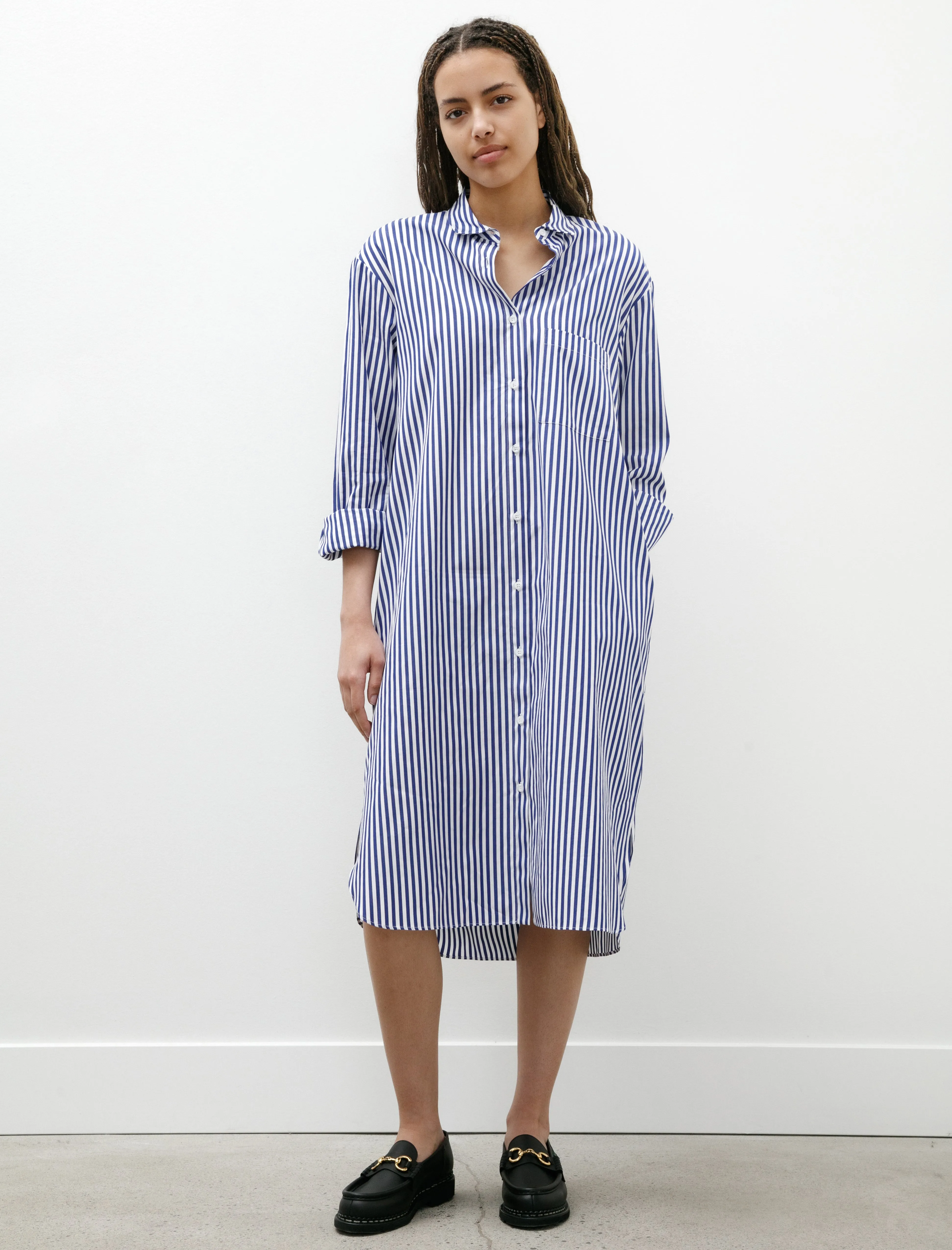 Shirt Dress Blue/White Stripes sold by SHOP NEIGHBOR product image thumbnail 3