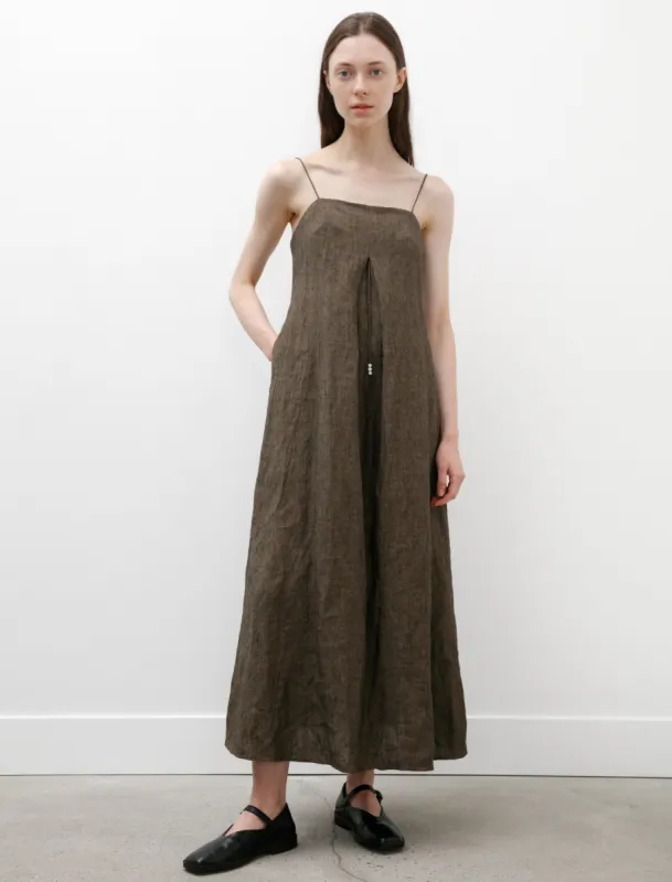 Long Slip Dress Walnut Linen made by SHOP NEIGHBOR