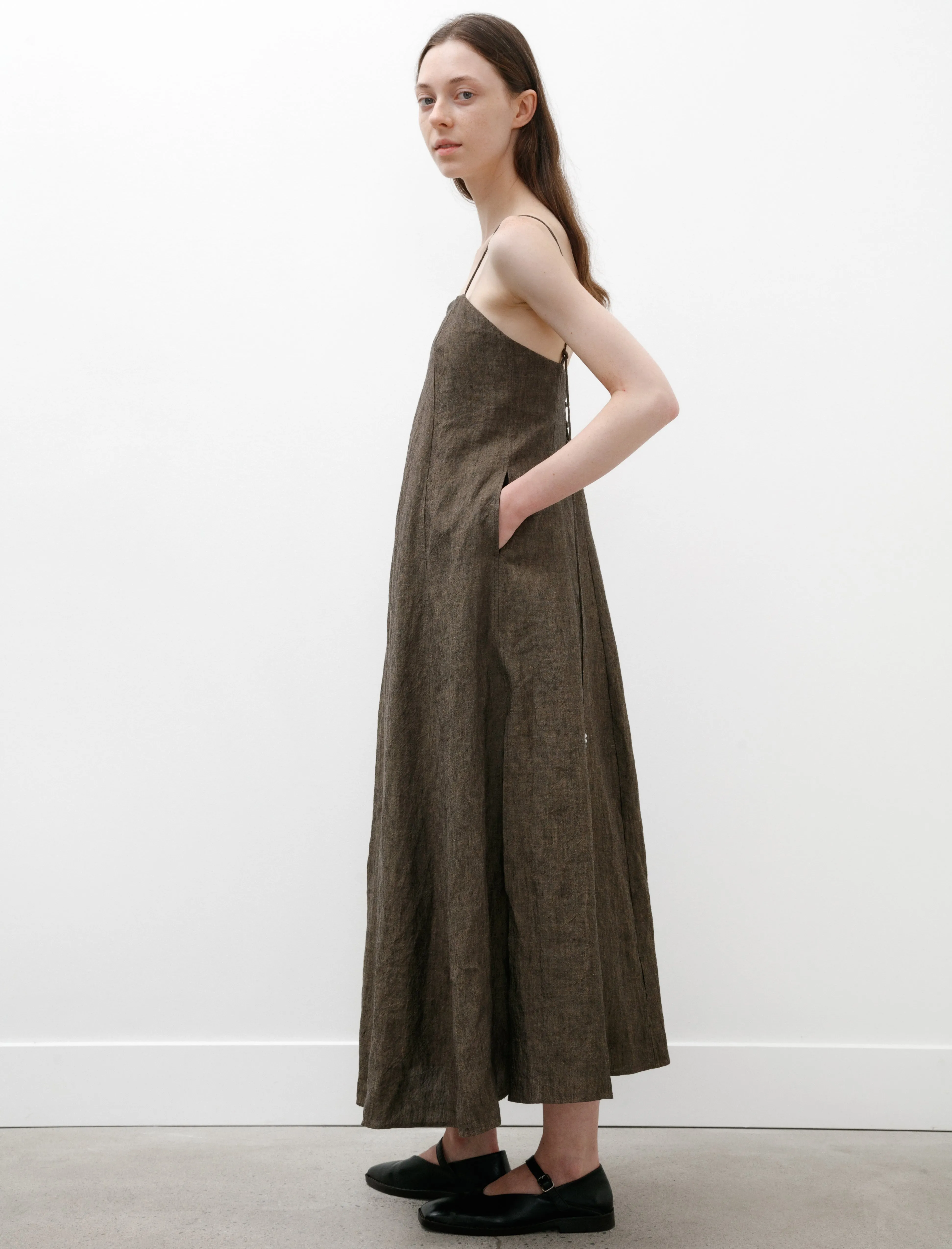 Long Slip Dress Walnut Linen sold by SHOP NEIGHBOR product image thumbnail 4