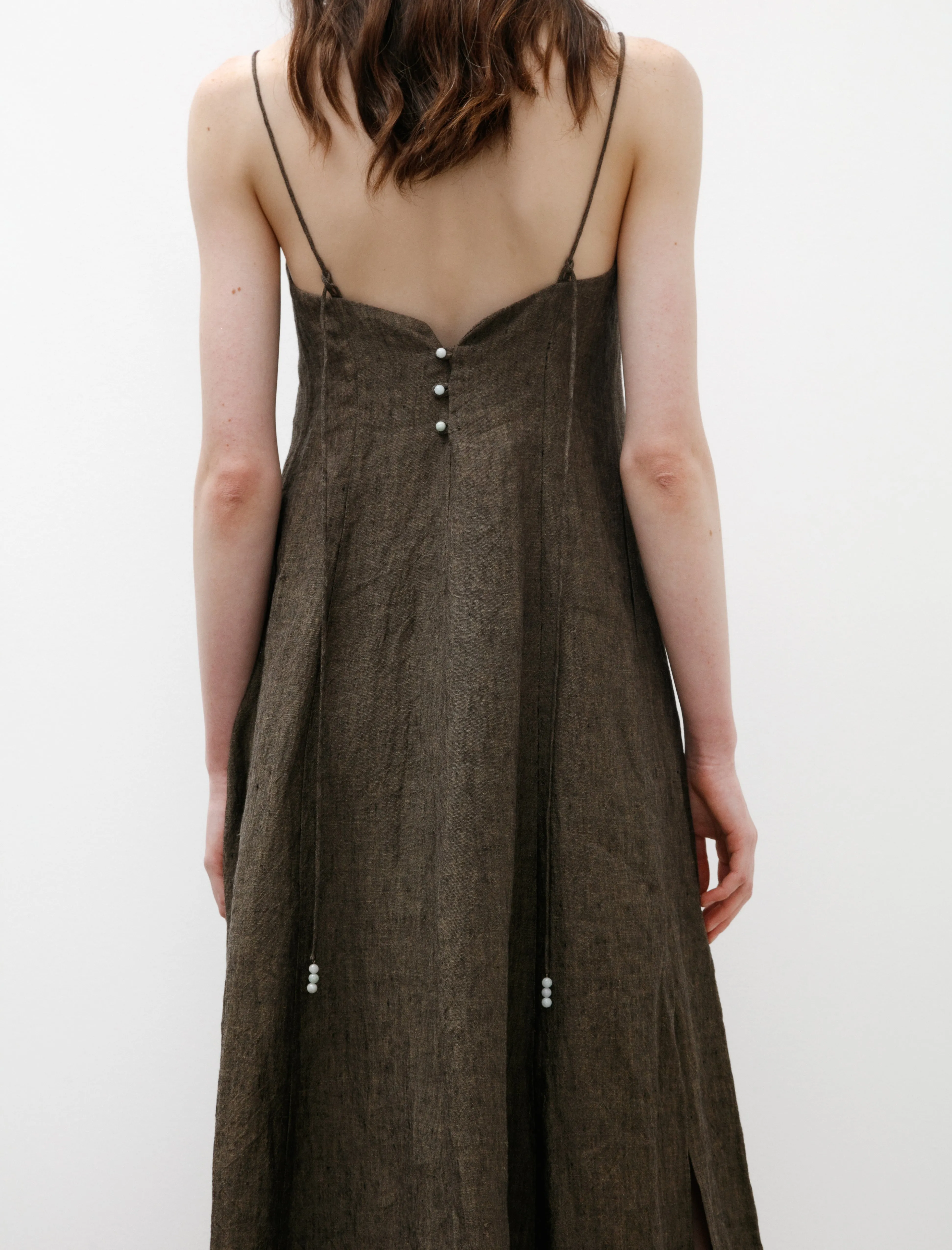 Long Slip Dress Walnut Linen sold by SHOP NEIGHBOR product image thumbnail 5